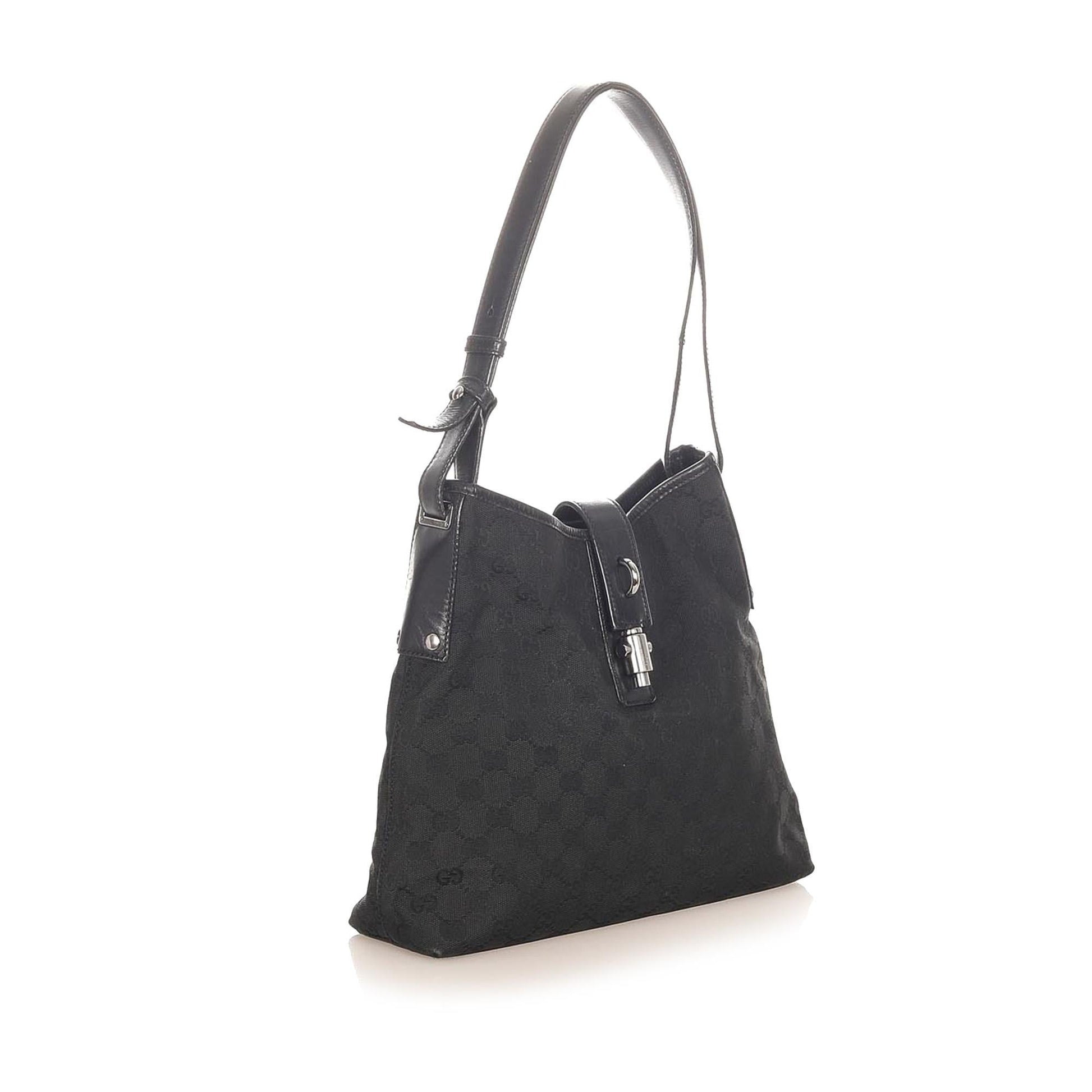 Gucci GG SHG Canvas Black Shoulder Bag 26