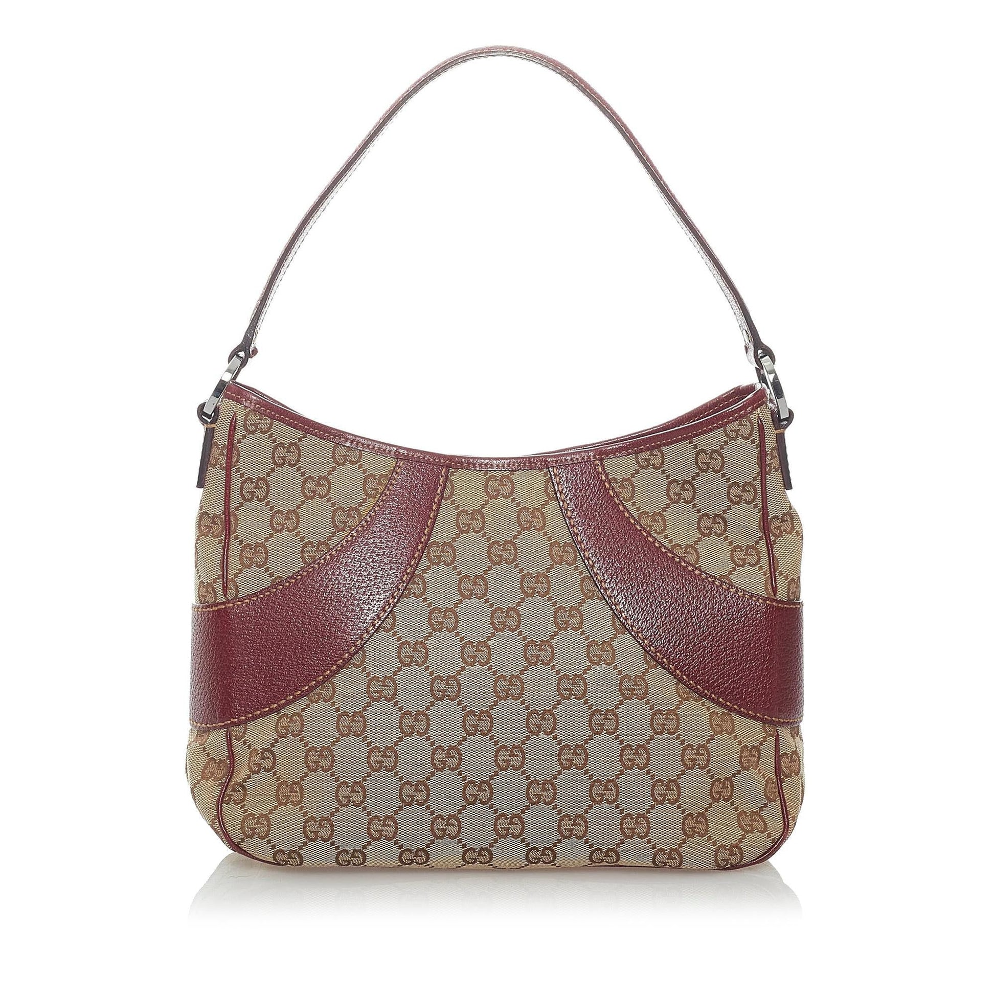 Gucci GG SHG Canvas Brown Red Shoulder Bag Bag Shg