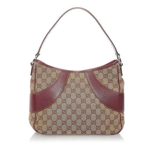 Gucci GG SHG Canvas Brown Red Shoulder Bag Bag Shg