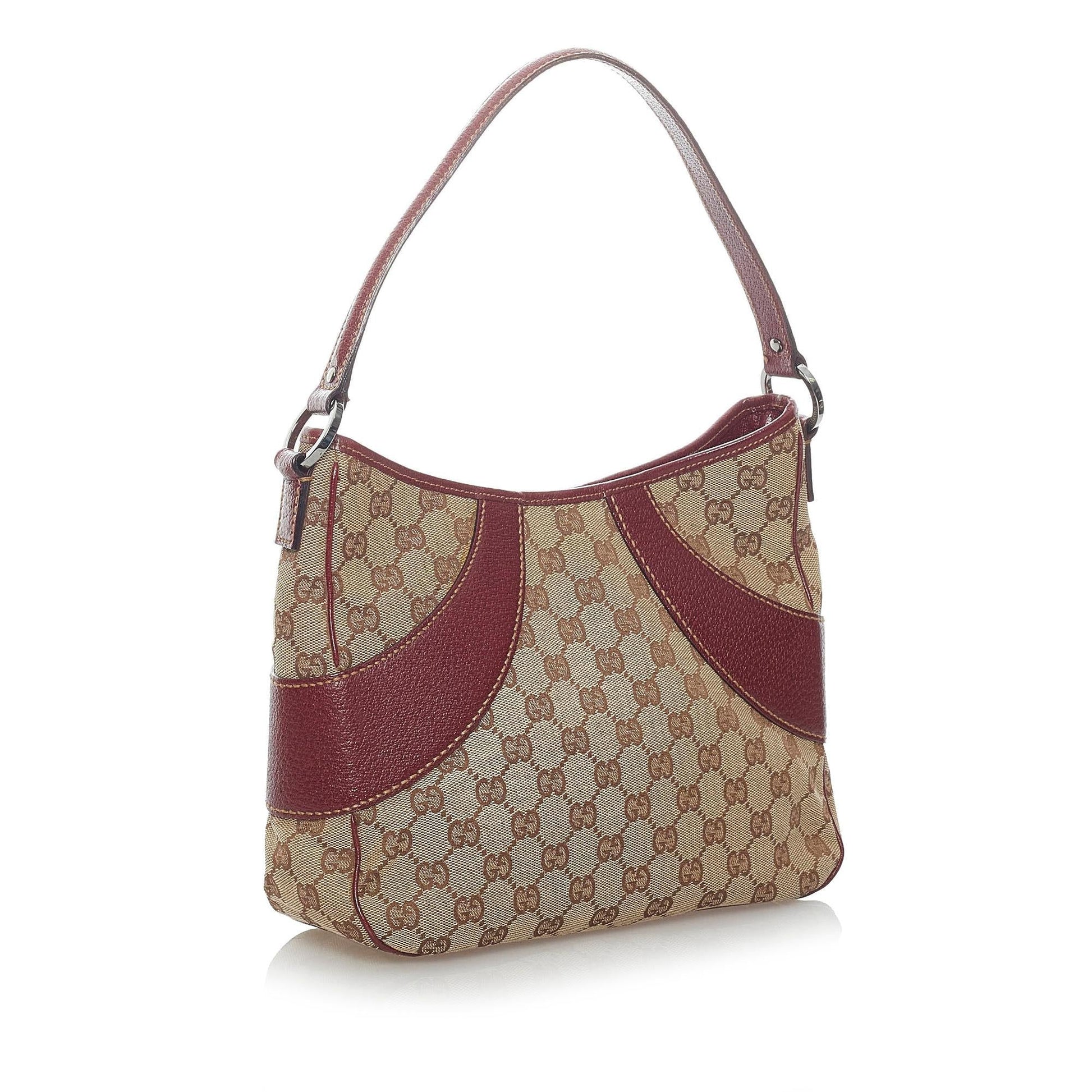 Gucci GG SHG Canvas Brown Red Shoulder Bag Bag Shg