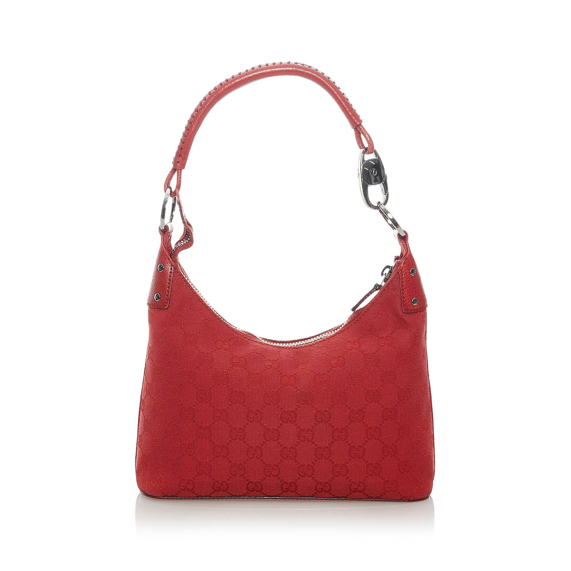 Gucci GG SHG Canvas Red Shoulder Bag 6