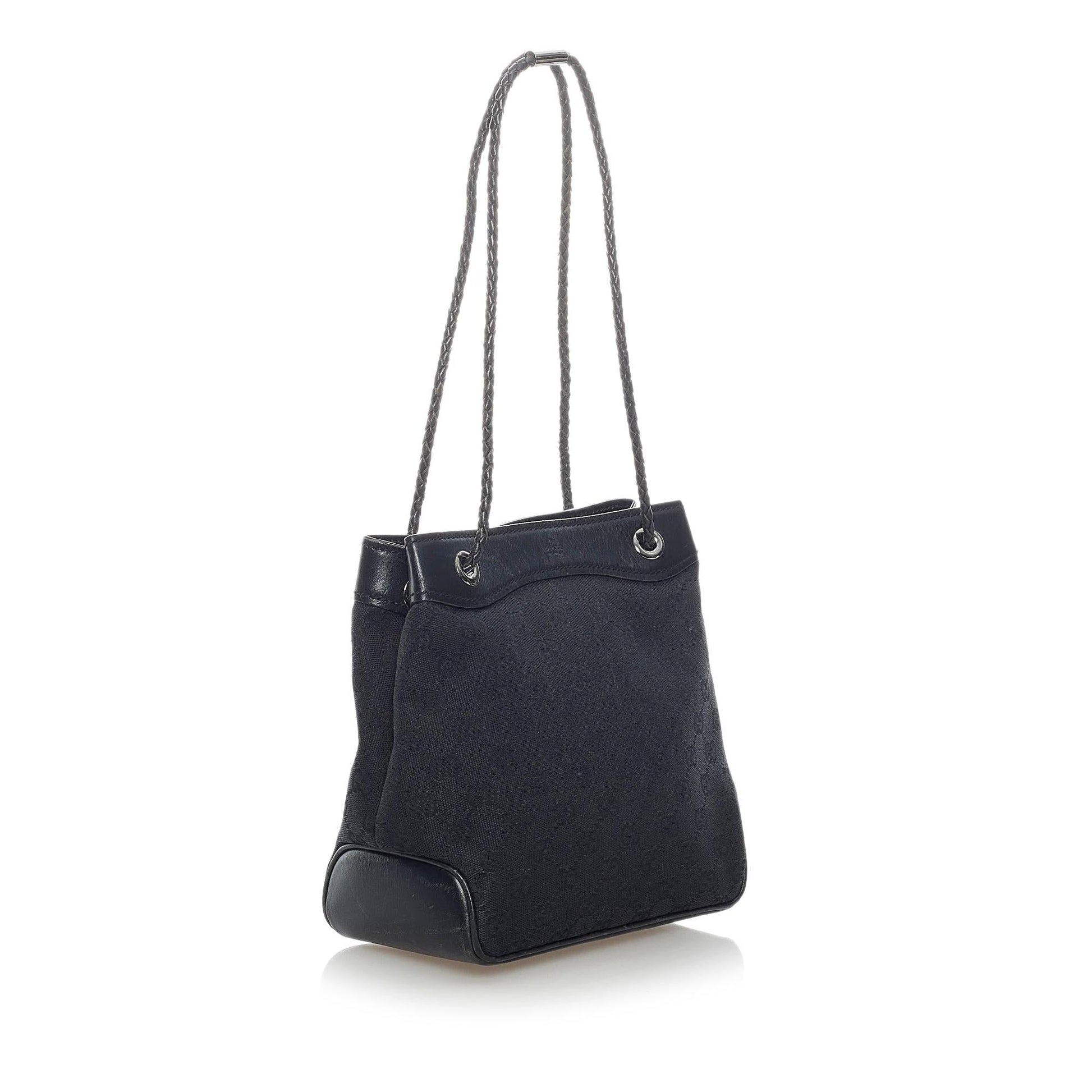 Gucci GG SHG Canvas Calf Black Shoulder Bag 5