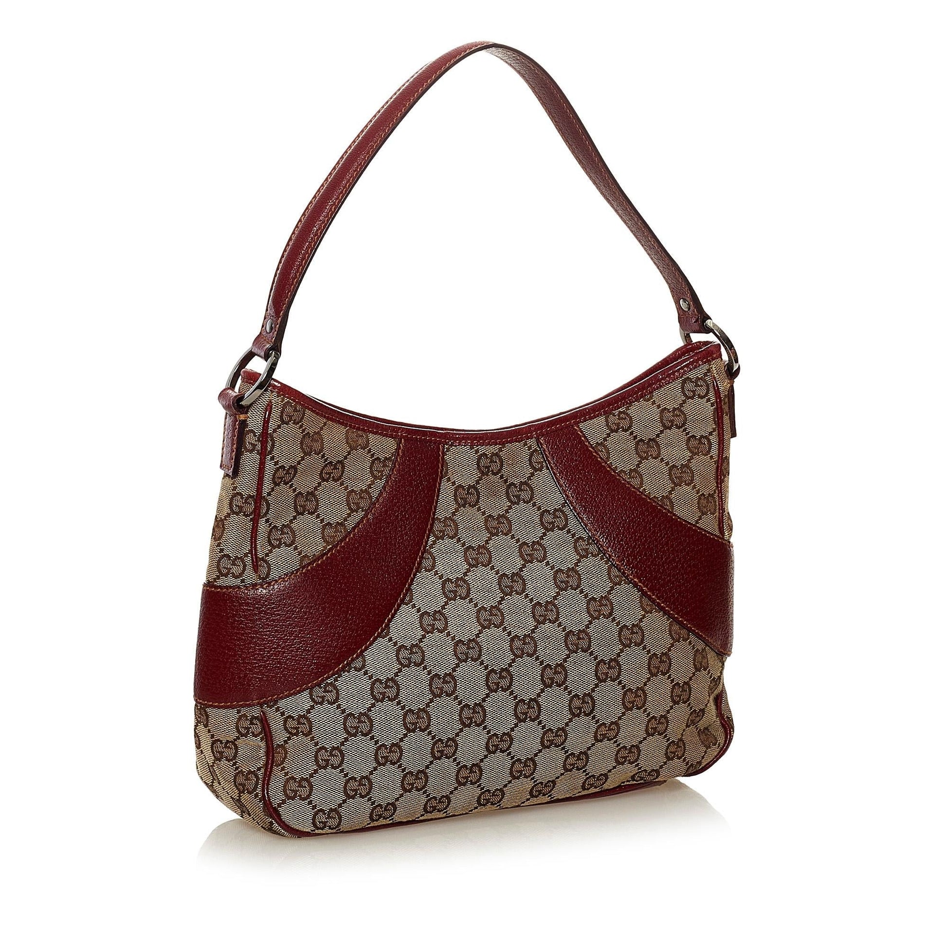 Gucci GG SHG Canvas Brown Red Shoulder Bag