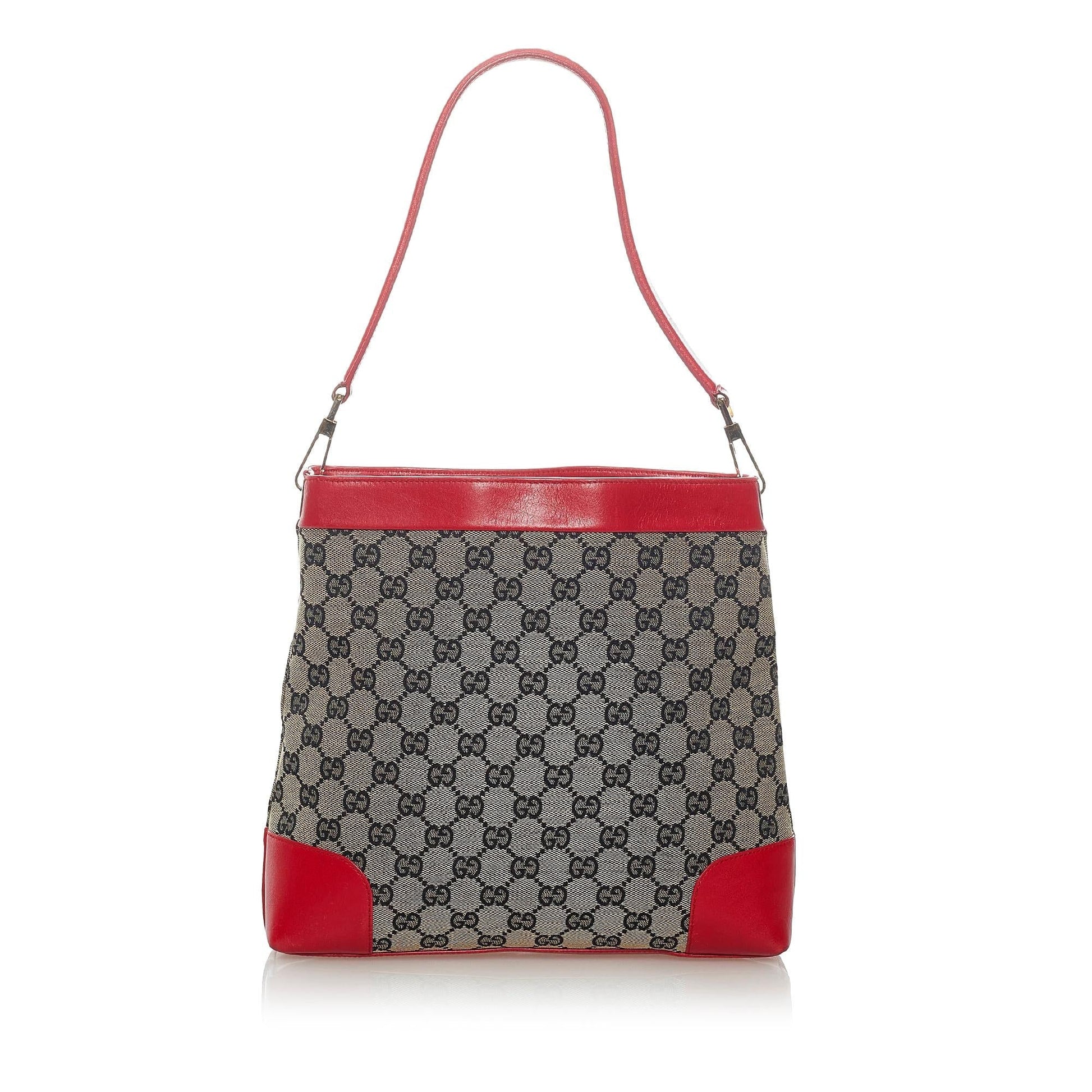 Gucci GG SHG Canvas Red Grey Shoulder Bag