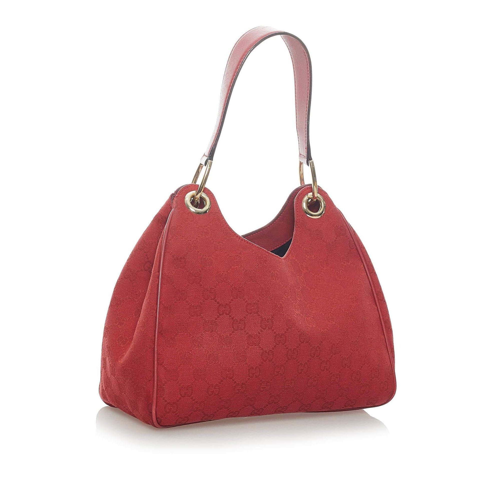 Gucci GG SHG Canvas Calf Red Shoulder Bag