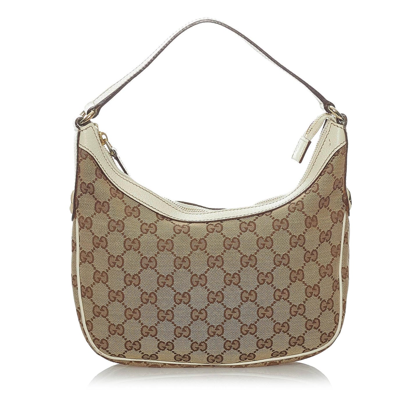 Gucci GG SHG Canvas White Brown Shoulder Bag Bag Shg