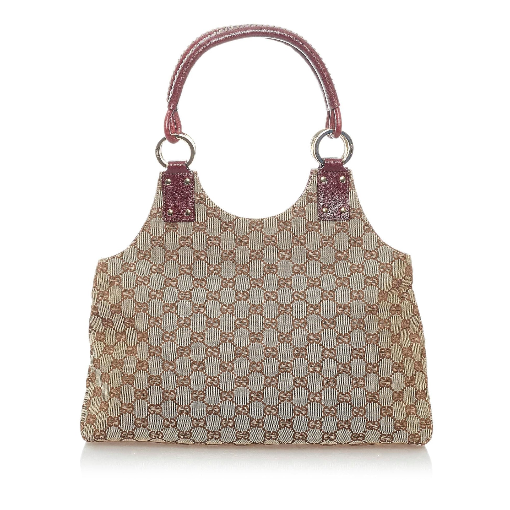 Gucci GG SHG Canvas Calf Brown Shoulder Bag Bag Shg
