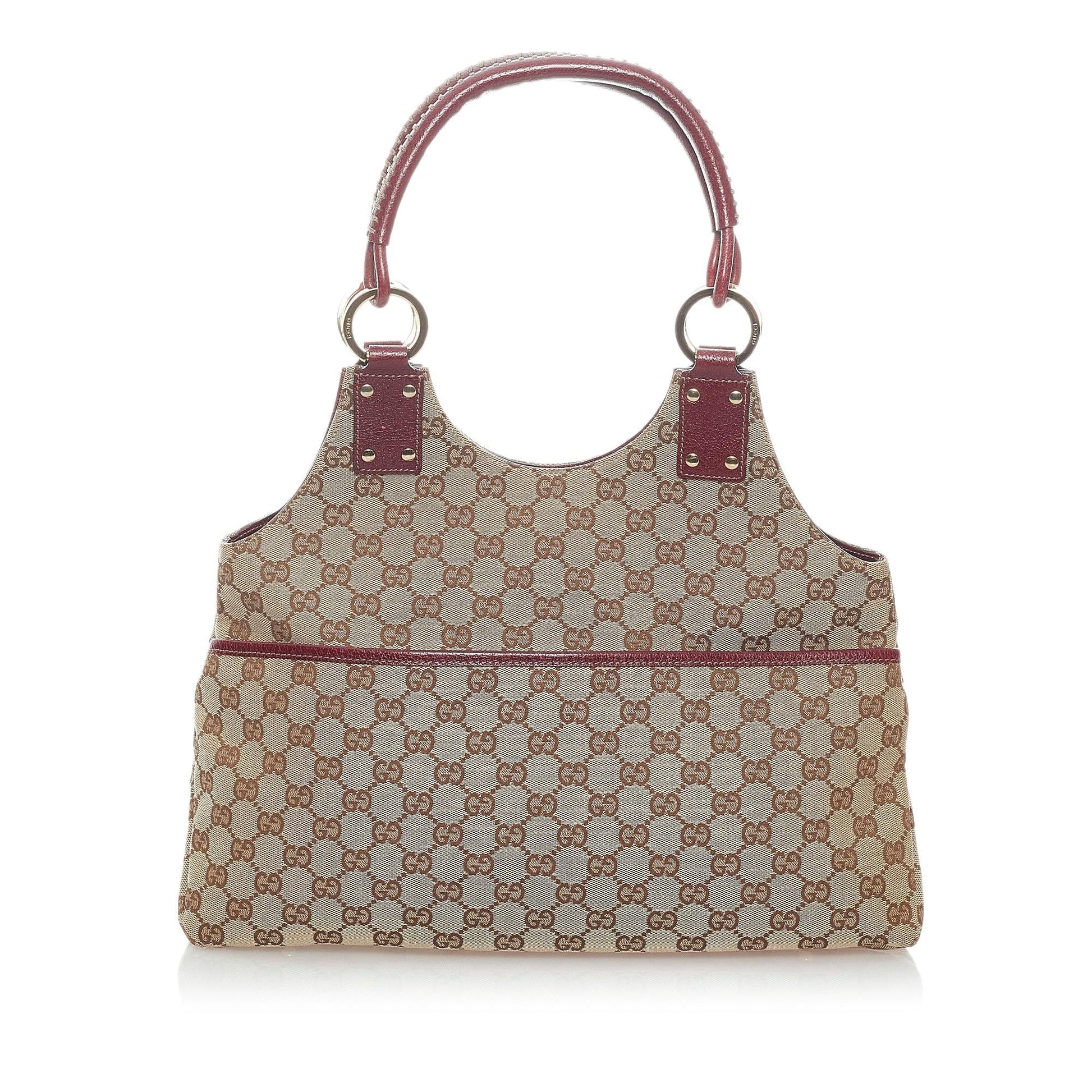 Gucci GG SHG Canvas Calf Brown Shoulder Bag Bag Shg