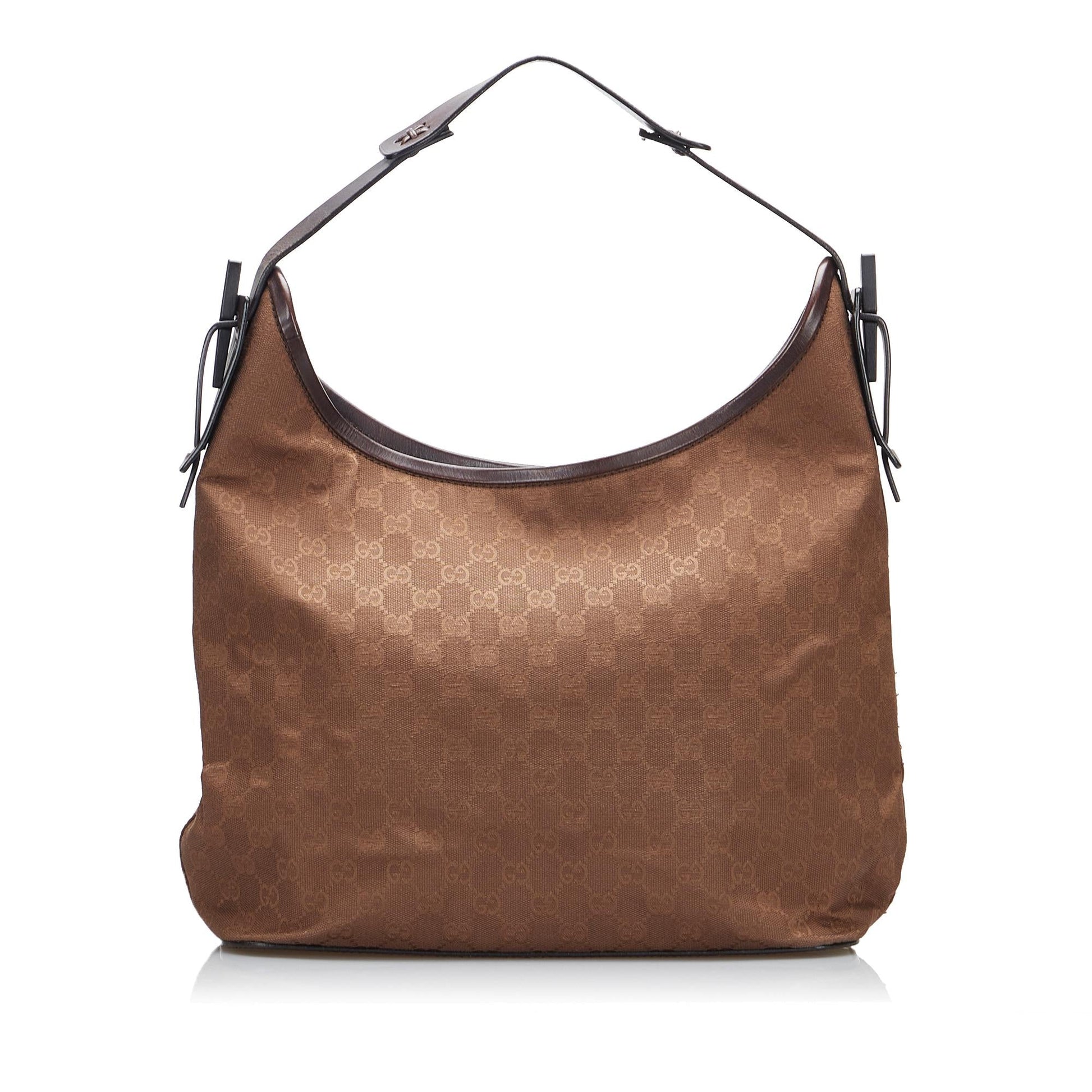 Gucci GG SHG-4djlg4 Canvas Calf Brown Shoulder Bag