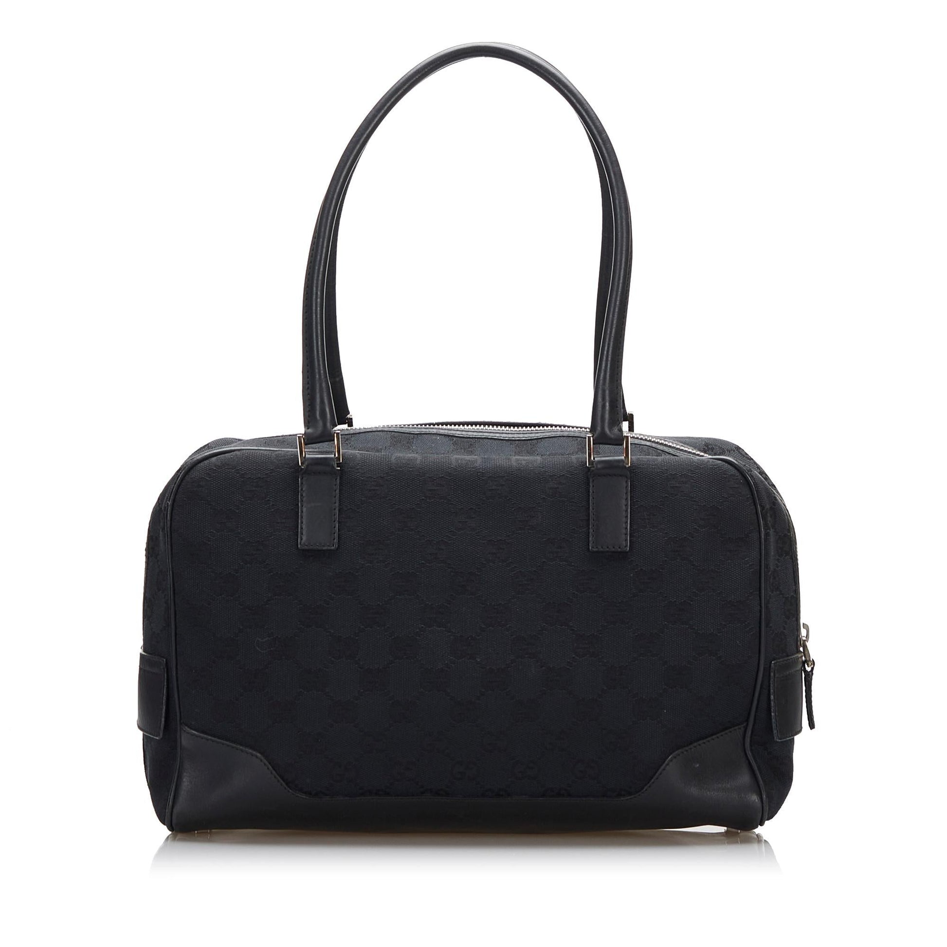 Gucci GG SHG-TrqM8r Canvas Calf Black Shoulder Bag