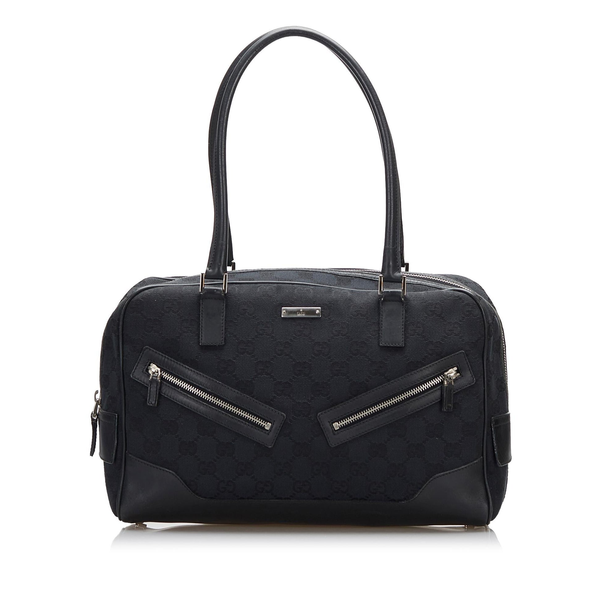Gucci GG SHG-TrqM8r Canvas Calf Black Shoulder Bag