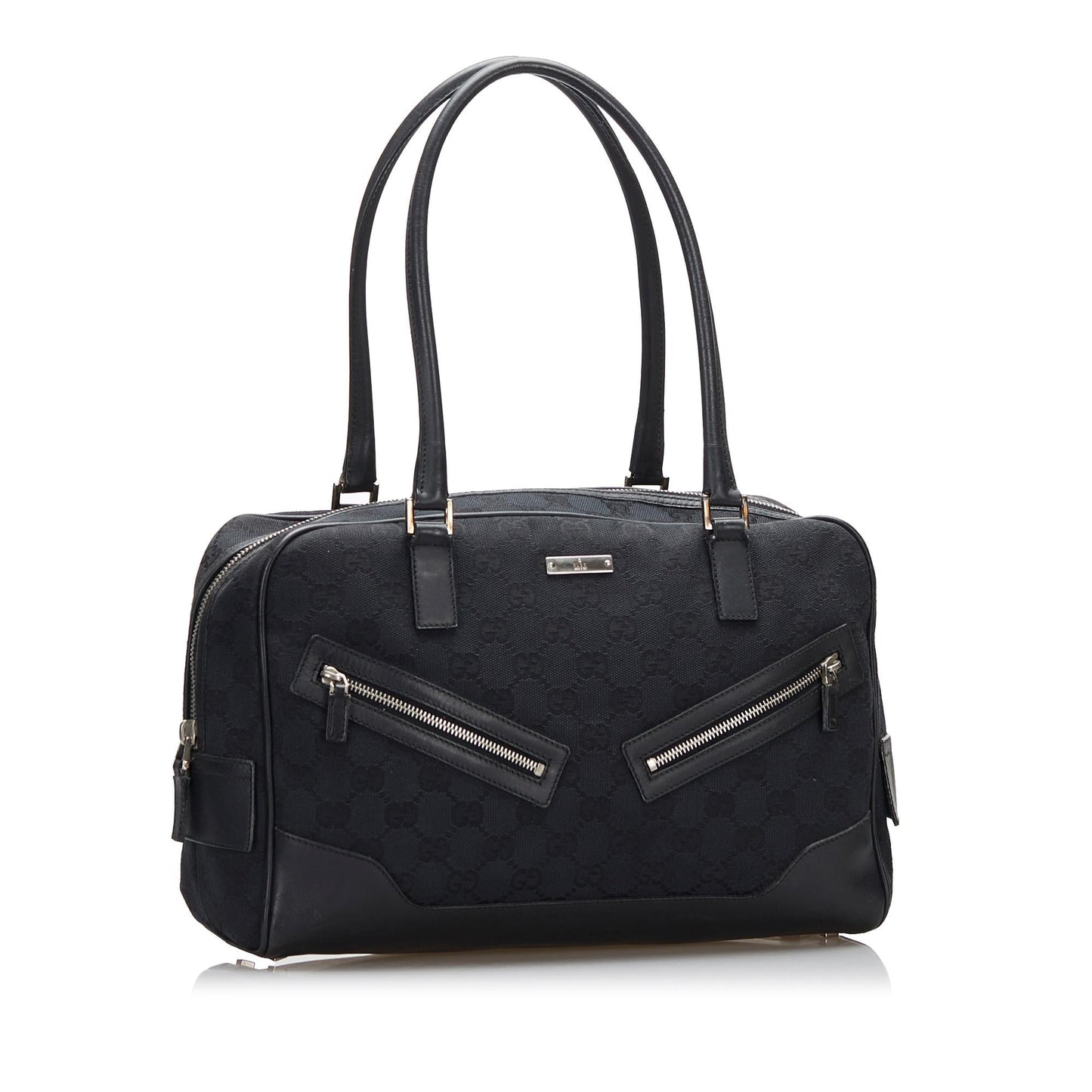 Gucci GG SHG-TrqM8r Canvas Calf Black Shoulder Bag