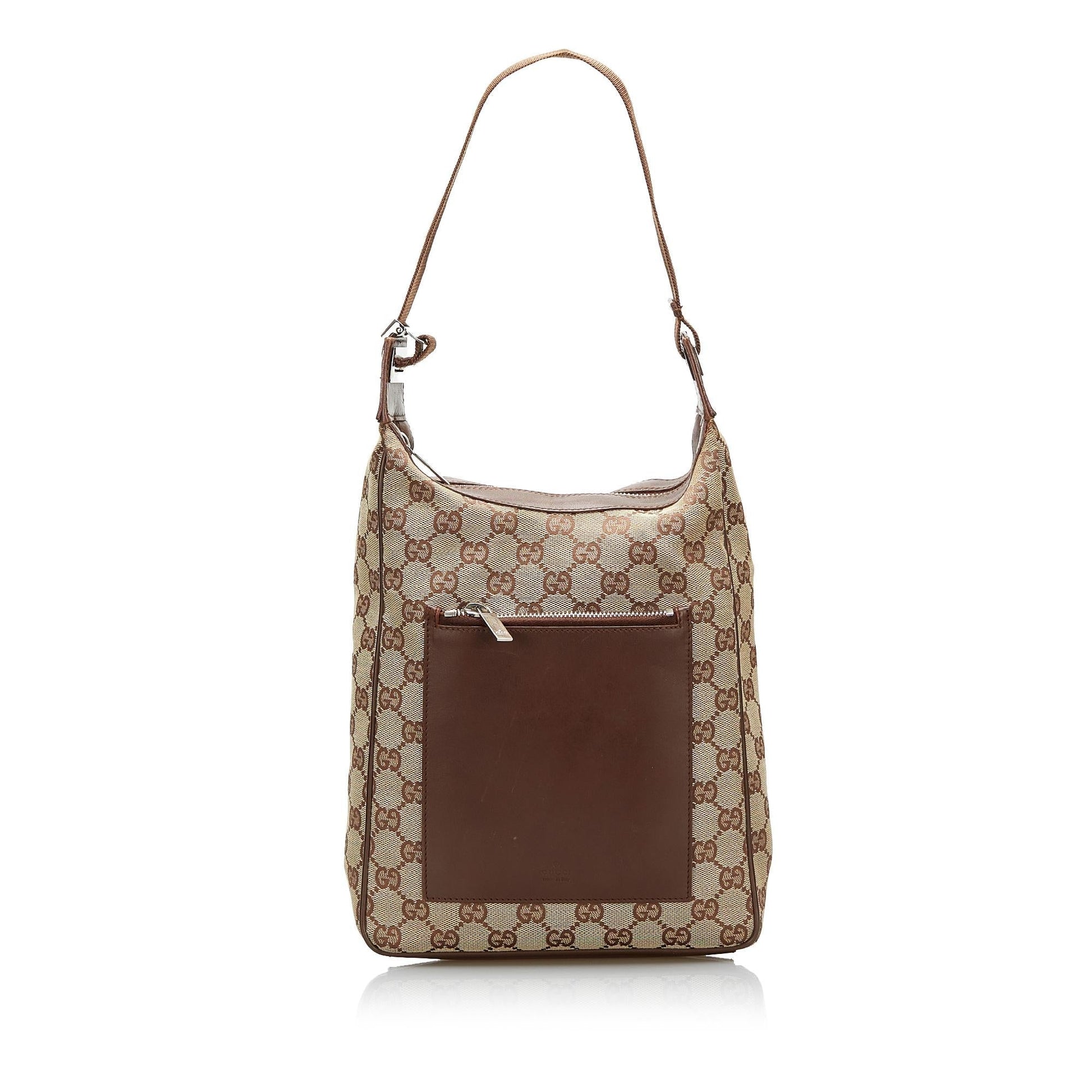 Gucci GG SHG-7hKQOc Canvas Calf Brown Shoulder Bag