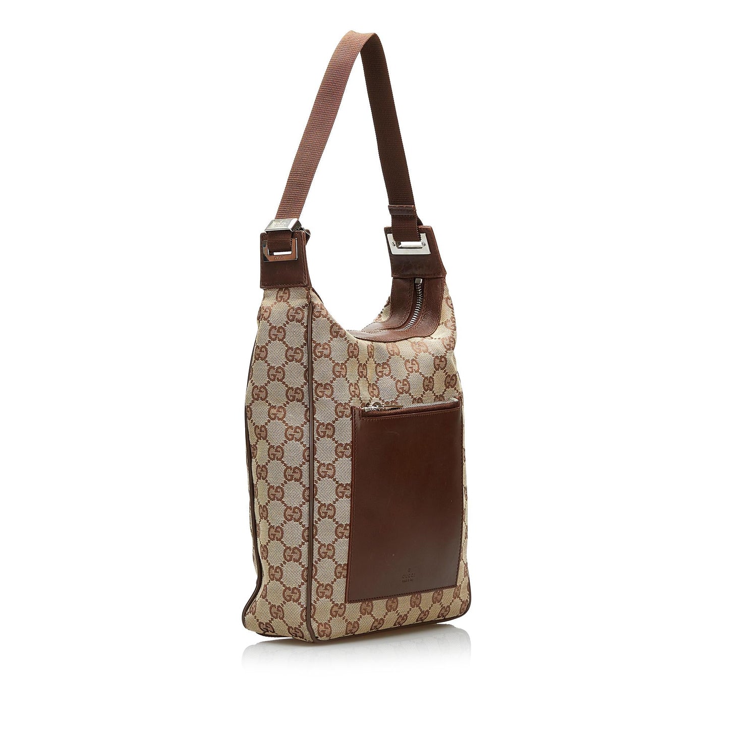 Gucci GG SHG-7hKQOc Canvas Calf Brown Shoulder Bag