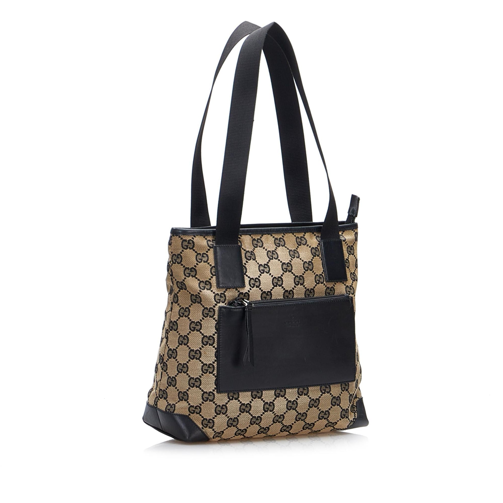 Gucci GG SHG-KswJIH Canvas Calf Black Brown Shoulder Bag