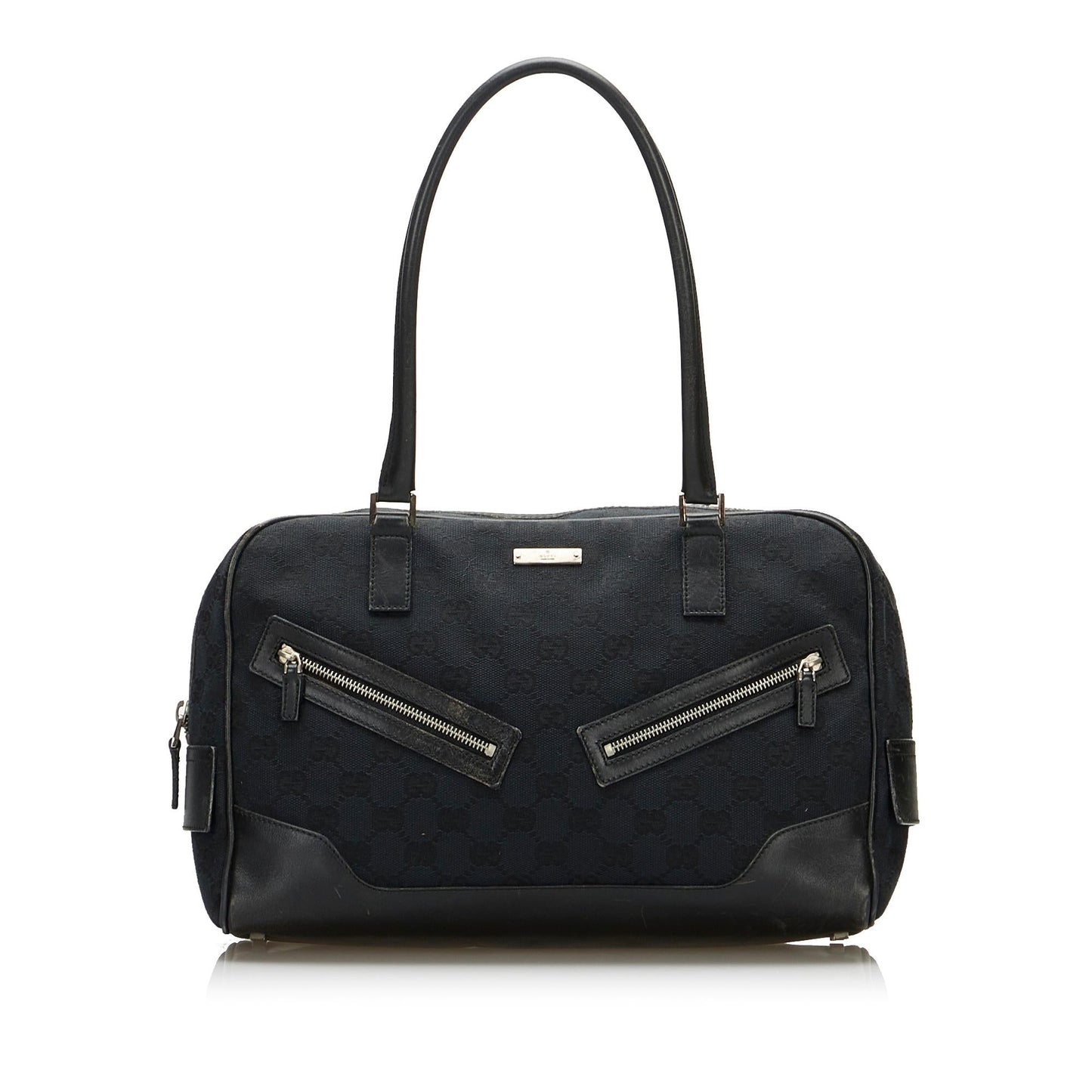 Gucci GG SHG-sJp5PJ Canvas Calf Black Shoulder Bag