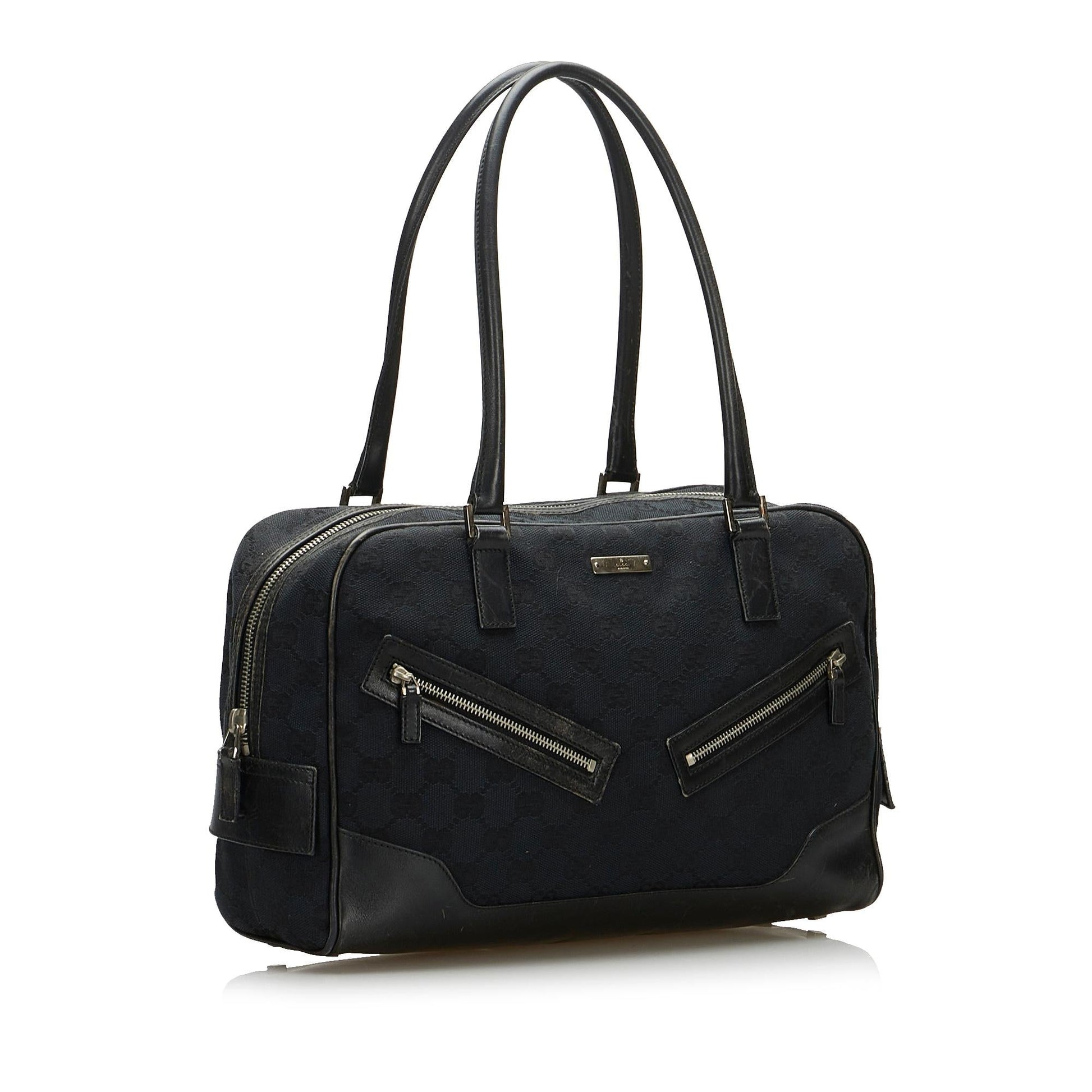 Gucci GG SHG-sJp5PJ Canvas Calf Black Shoulder Bag