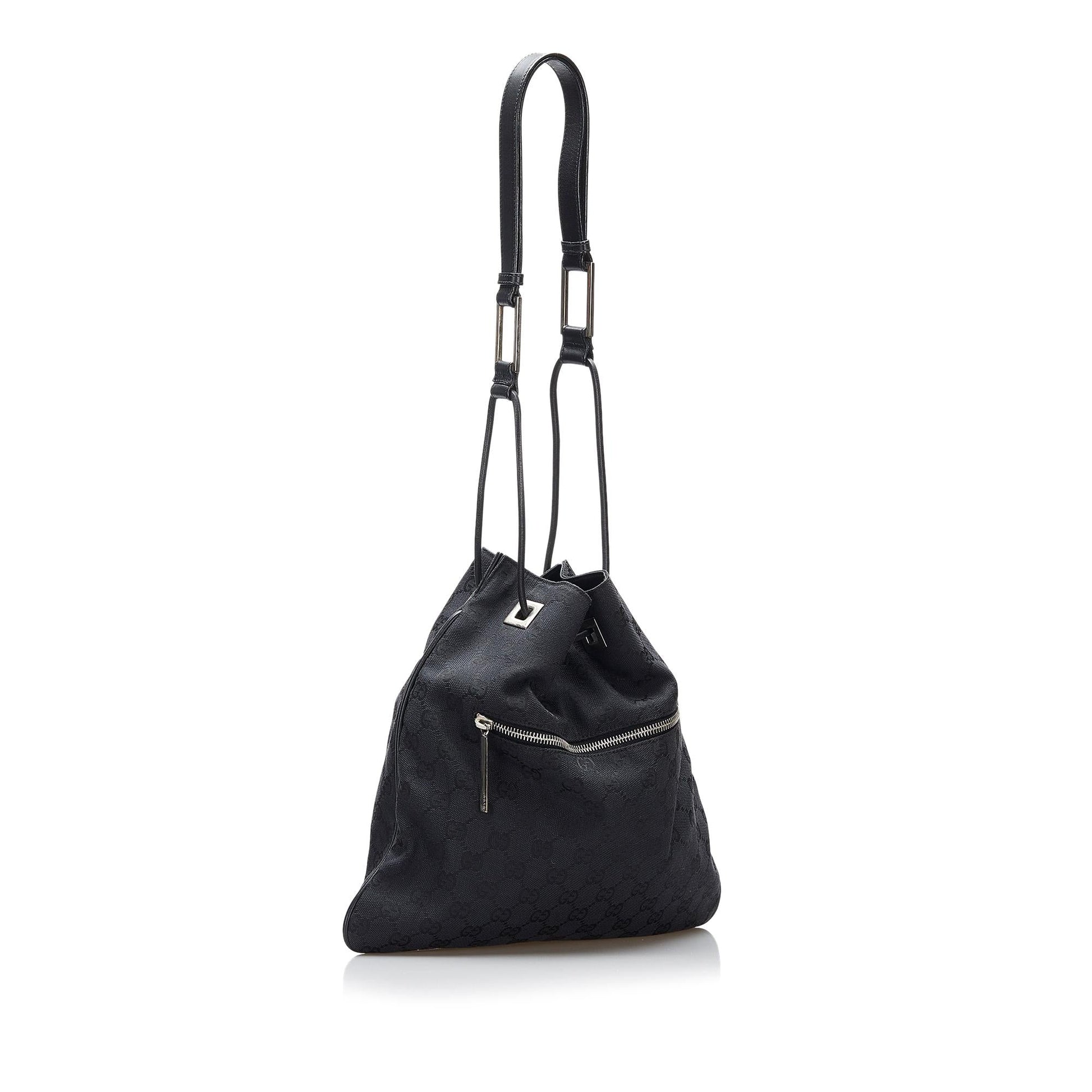 Gucci GG SHG-lipcoD Canvas Calf Black Shoulder Bag