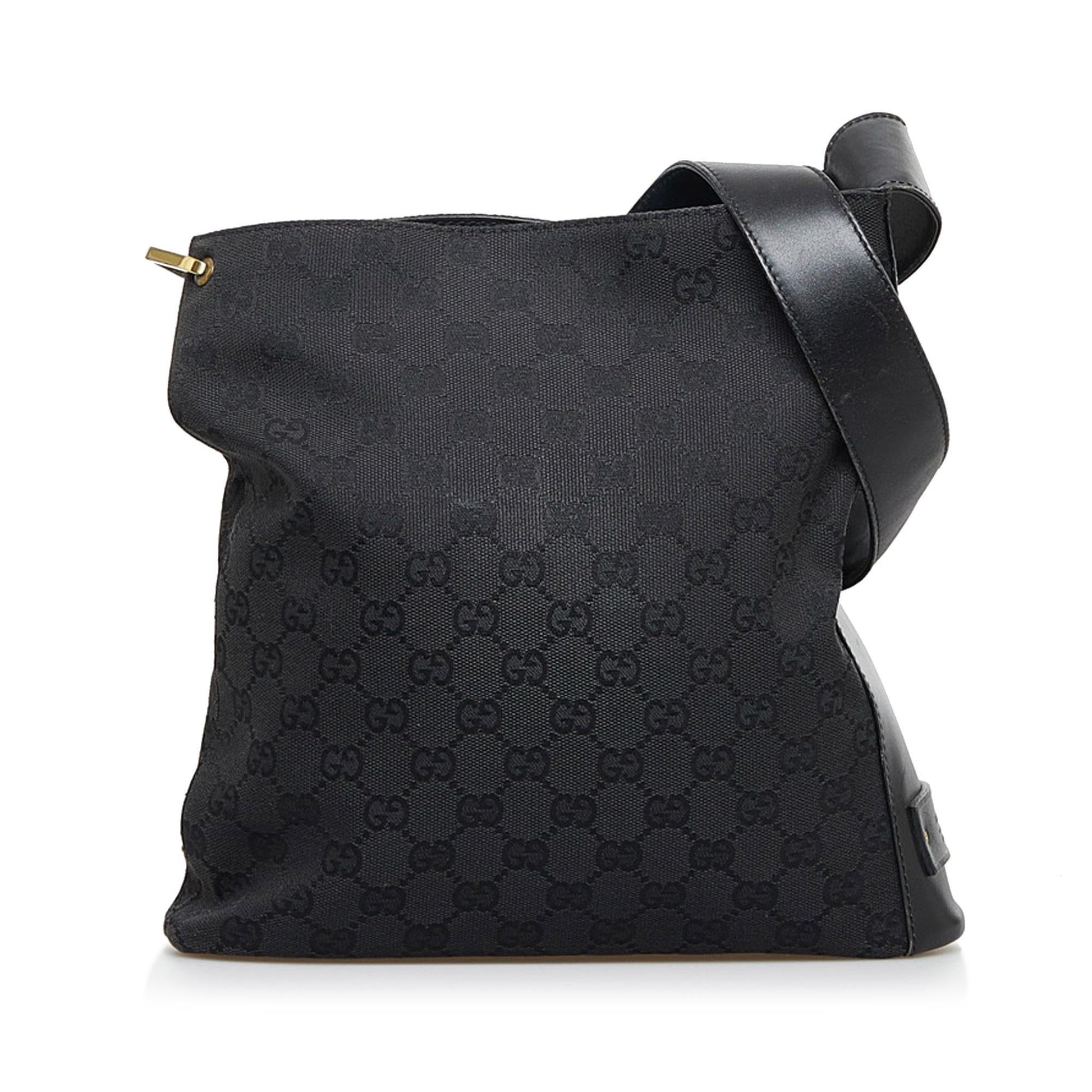 Gucci GG SHG-BUr688 Canvas Calf Black Shoulder Bag