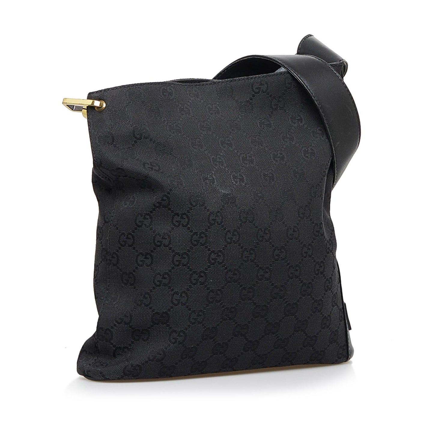 Gucci GG SHG-BUr688 Canvas Calf Black Shoulder Bag