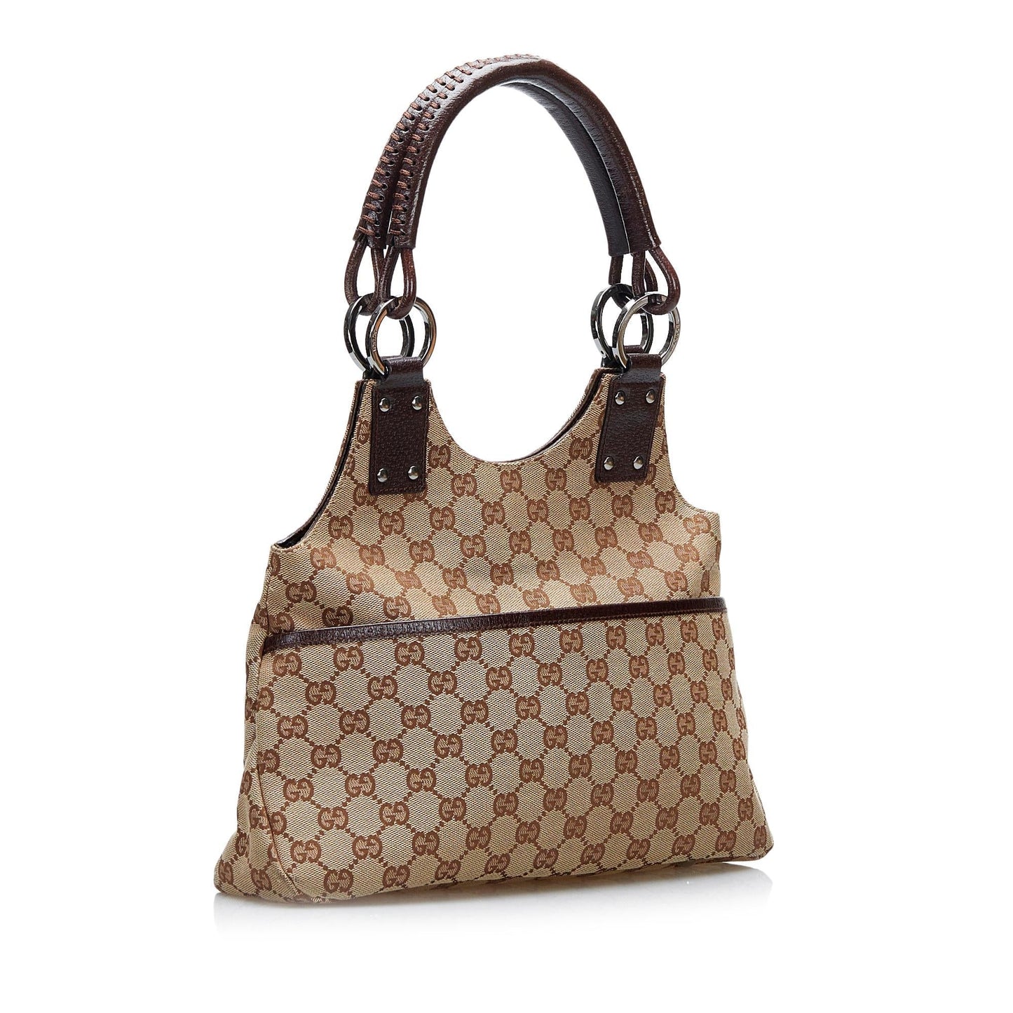 Gucci GG SHG-E2QvCZ Canvas Calf Brown Shoulder Bag