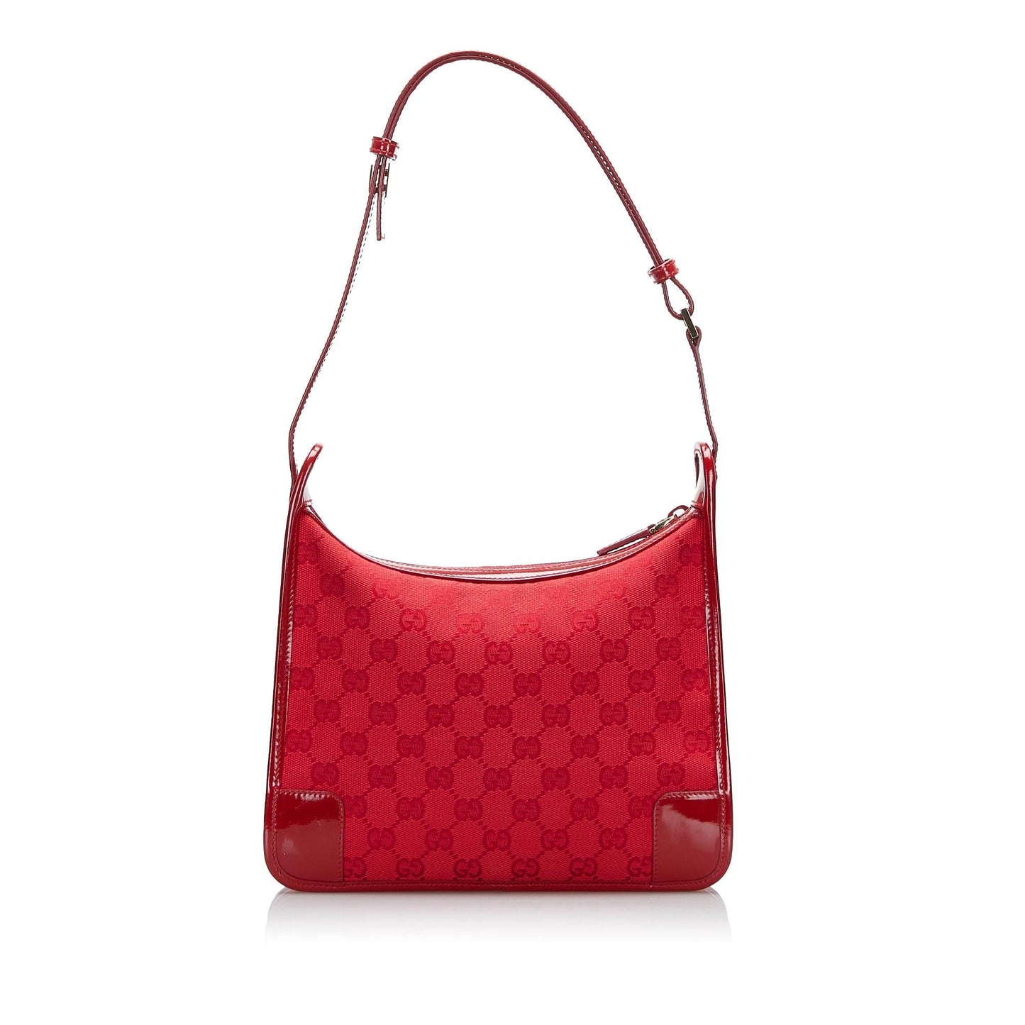 Gucci GG SHG-EHhUj6 Leather Canvas Patent Red Shoulder Bag