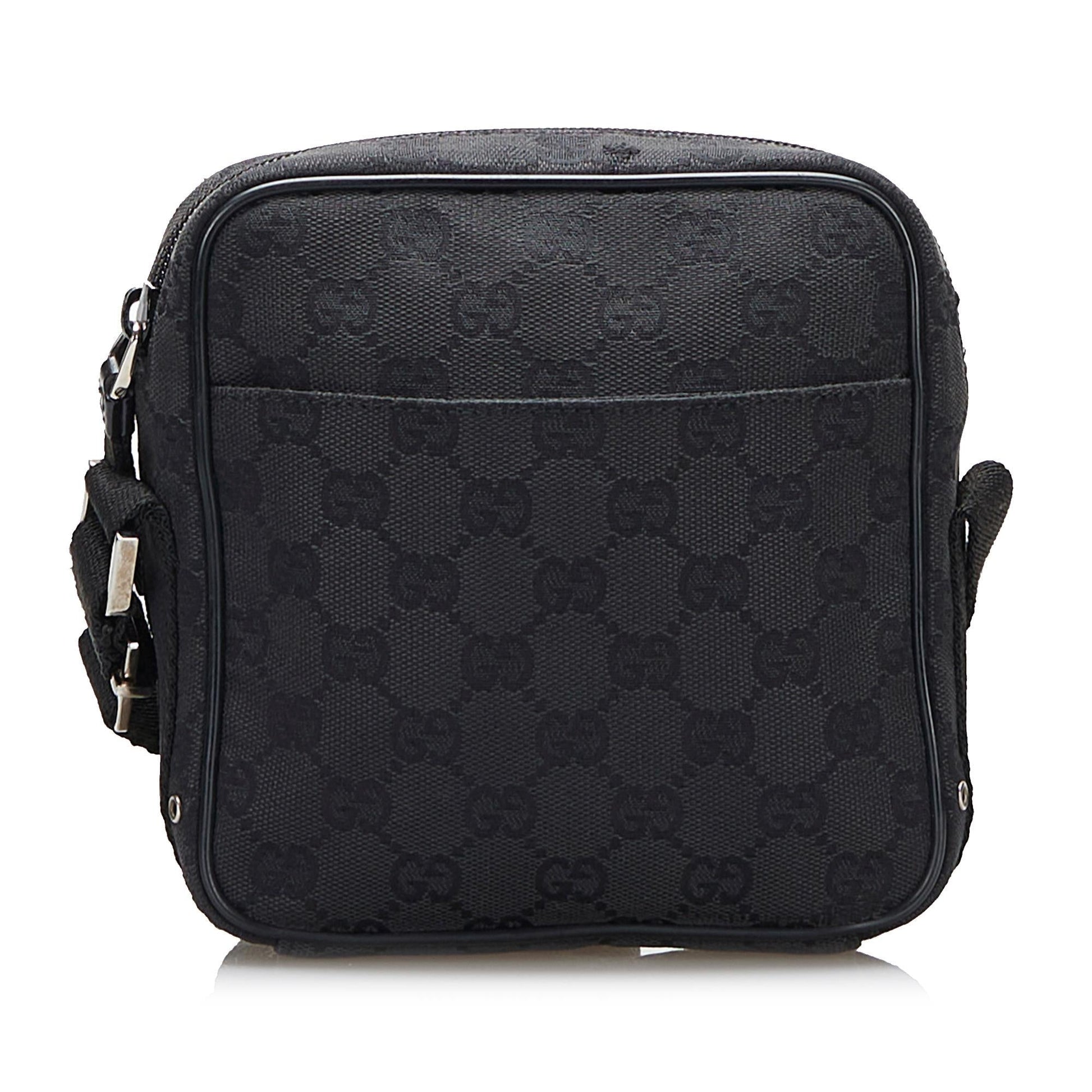 Gucci GG SHG-9i1J2n Canvas Calf Black Shoulder Bag