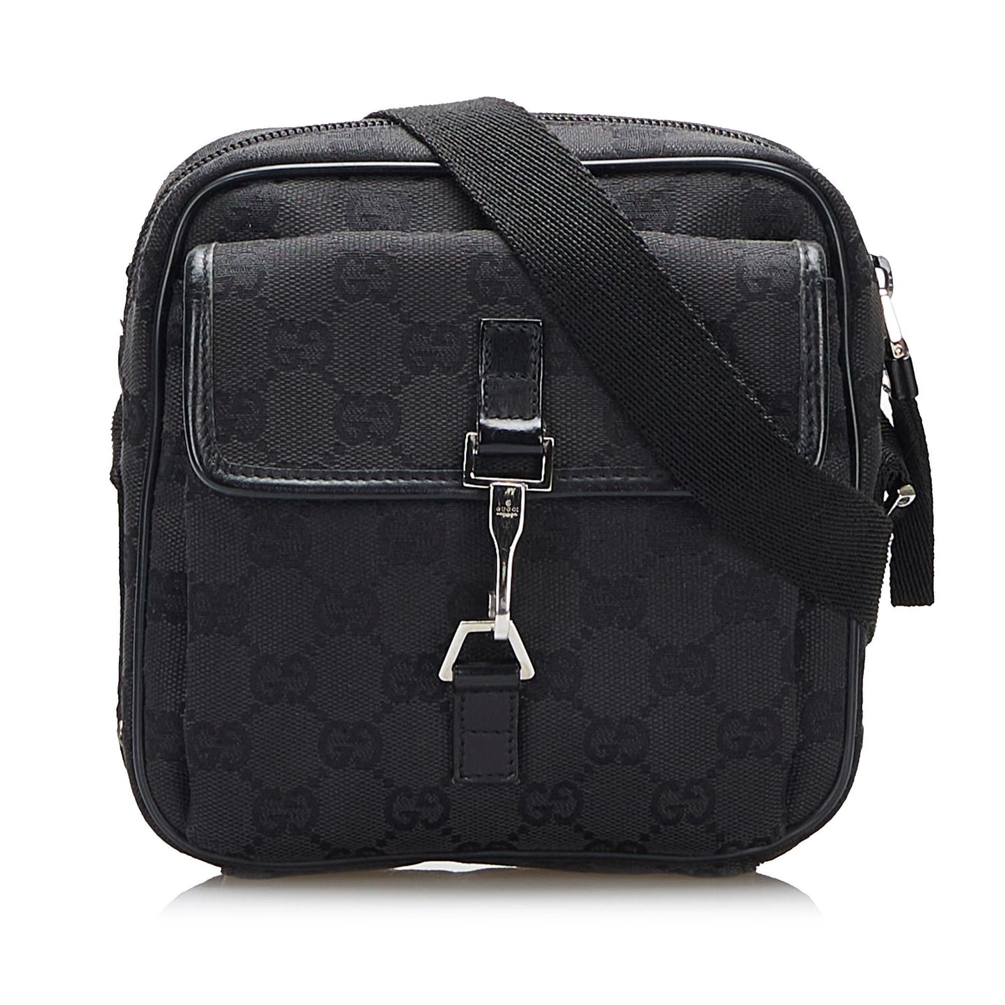 Gucci GG SHG-9i1J2n Canvas Calf Black Shoulder Bag