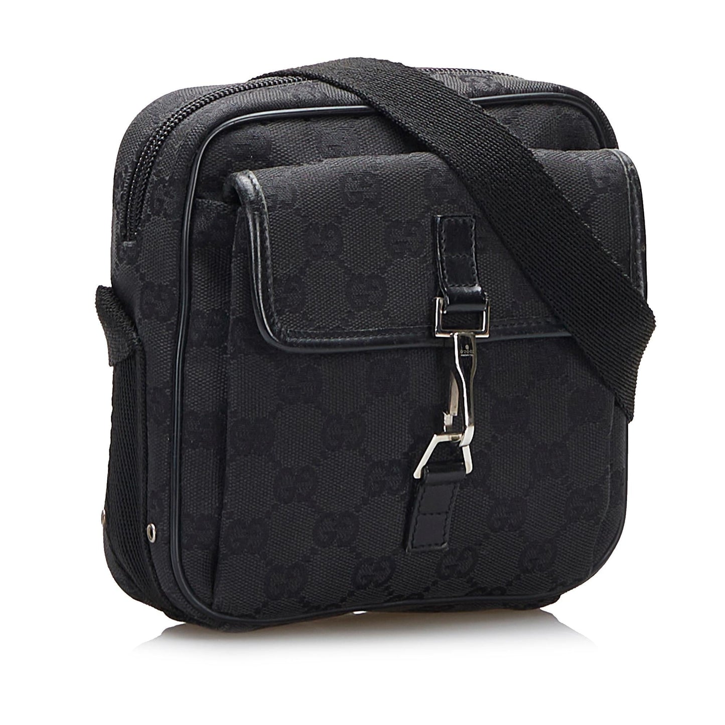 Gucci GG SHG-9i1J2n Canvas Calf Black Shoulder Bag