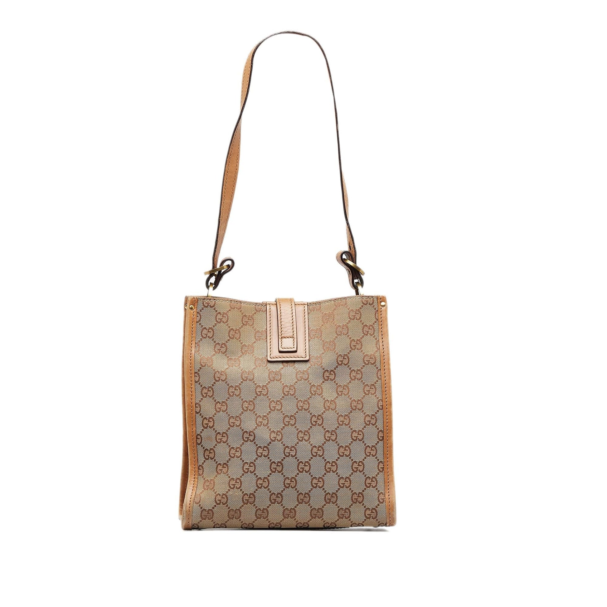 Gucci GG SHG-q7WbKa Canvas Brown Shoulder Bag