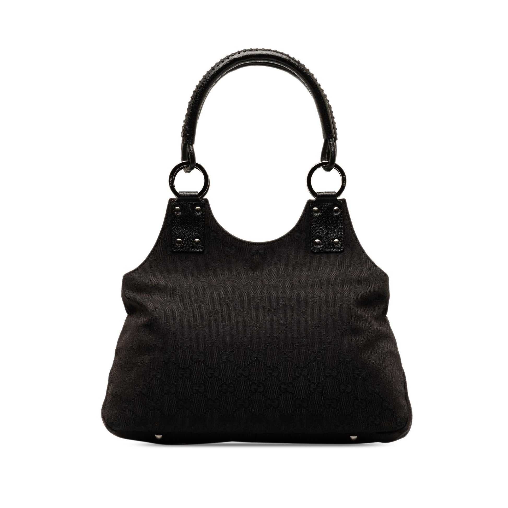 Gucci GG SHG-H0tGMn Canvas Black Shoulder Bag