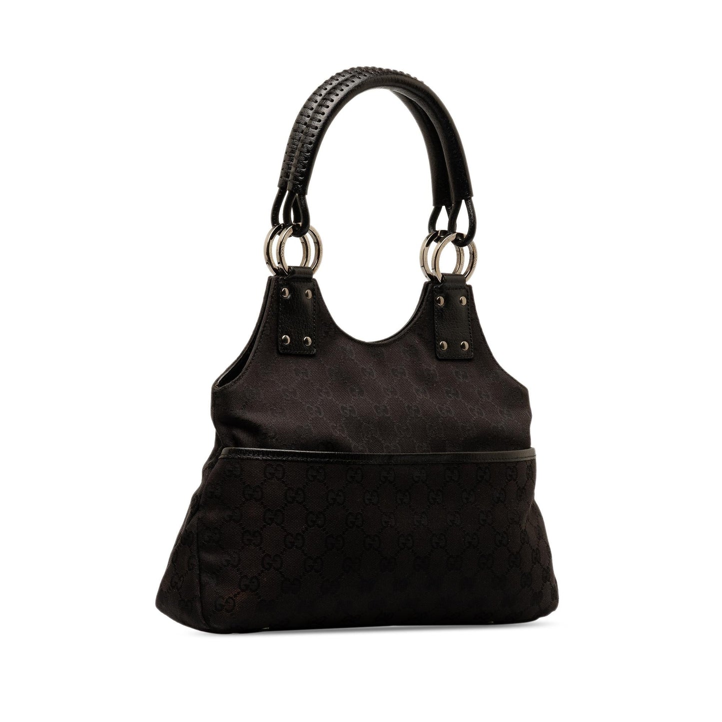 Gucci GG SHG-H0tGMn Canvas Black Shoulder Bag