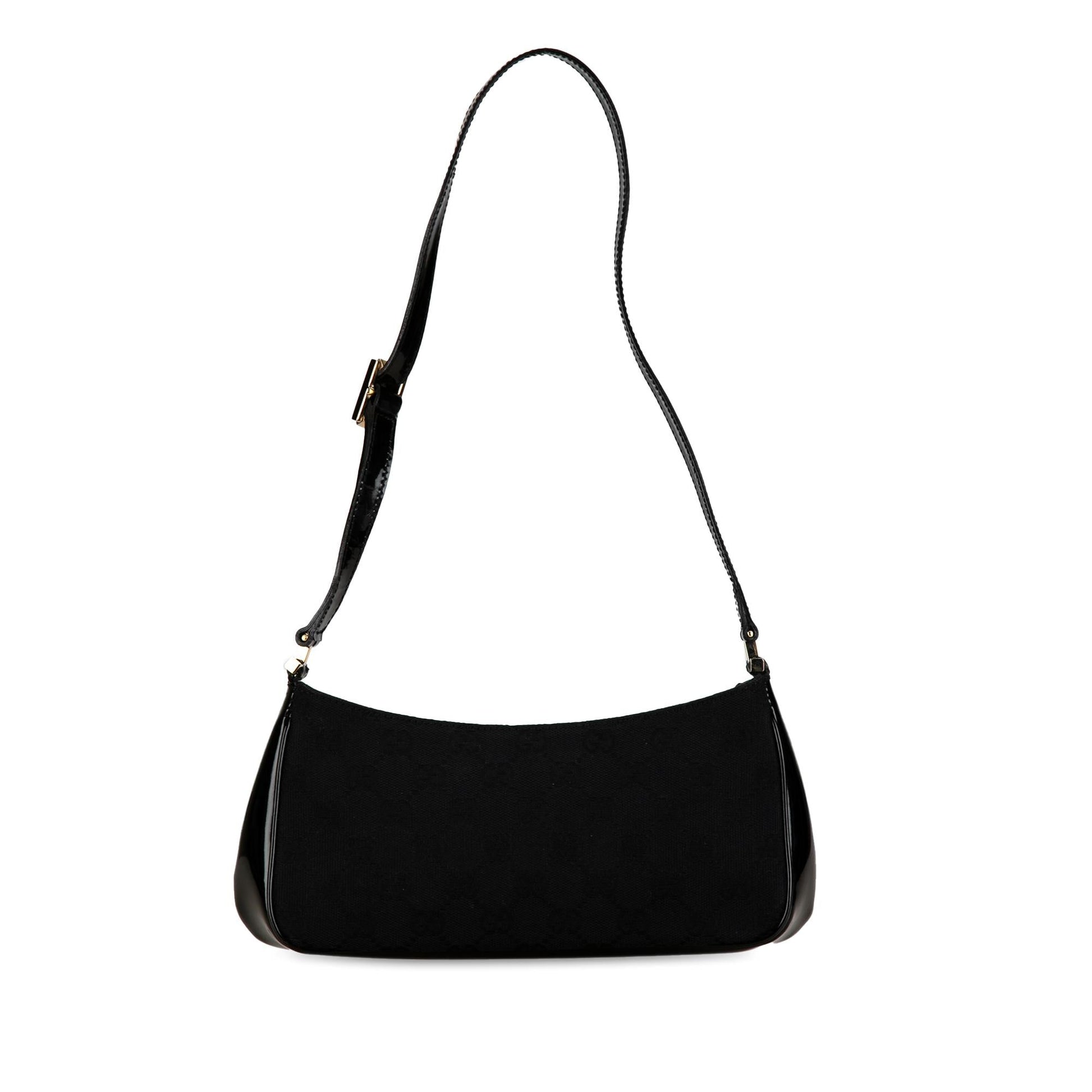 Gucci GG SHG-Smlm7r Canvas Calf Black Shoulder Bag
