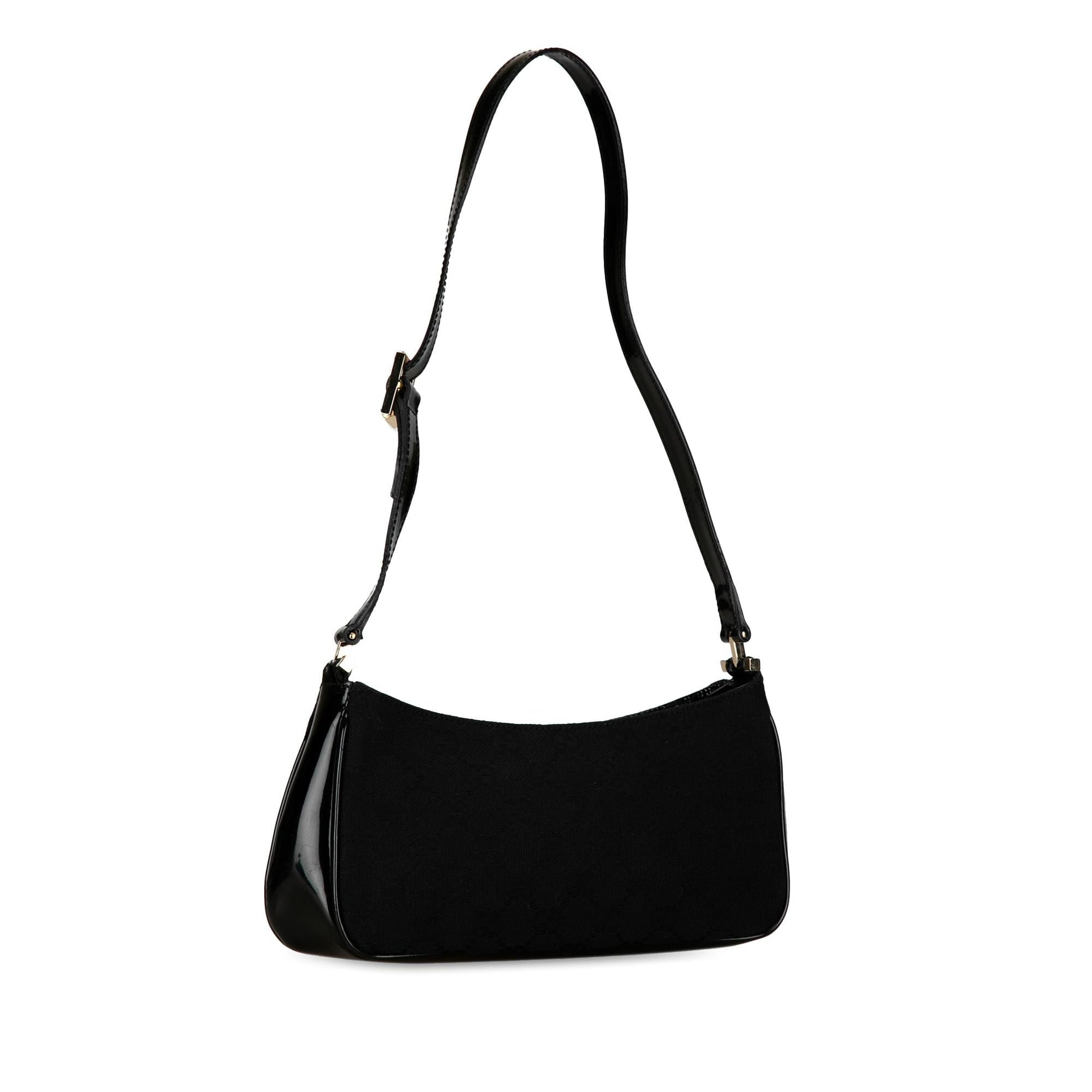 Gucci GG SHG-Smlm7r Canvas Calf Black Shoulder Bag
