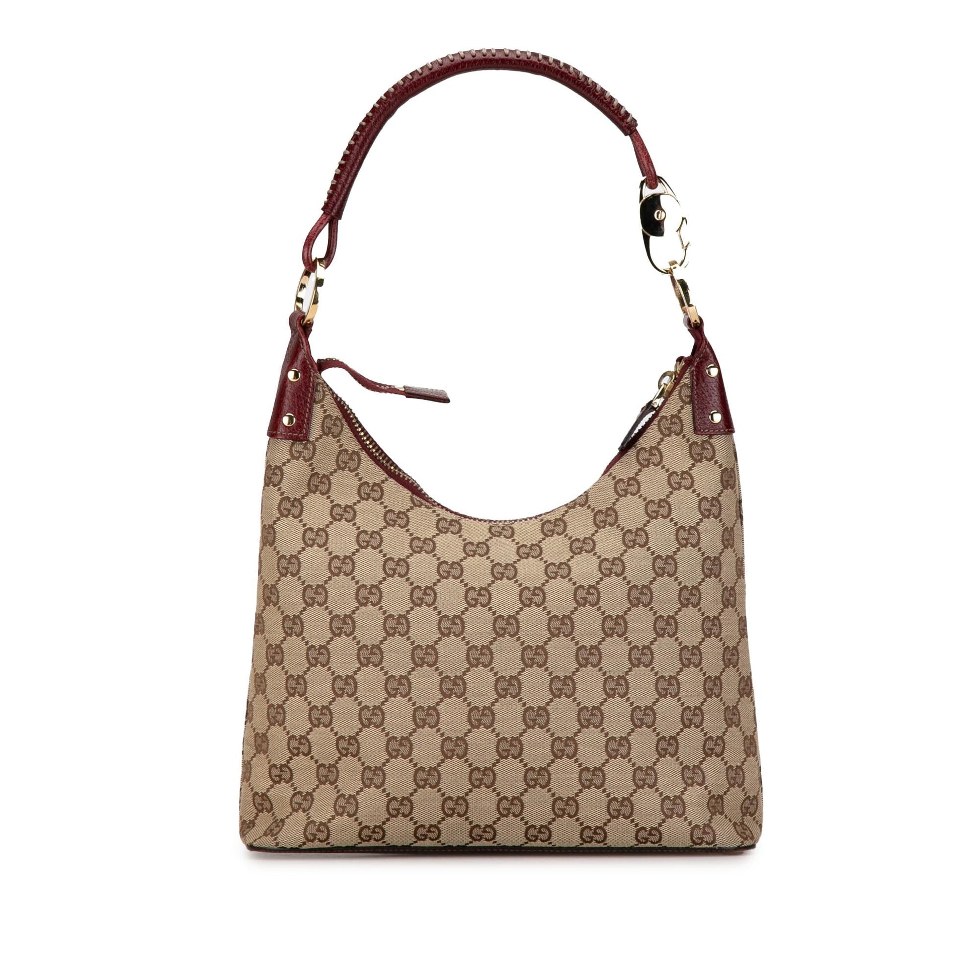 Gucci GG SHG-hpso8j Canvas Calf Brown Red Shoulder Bag