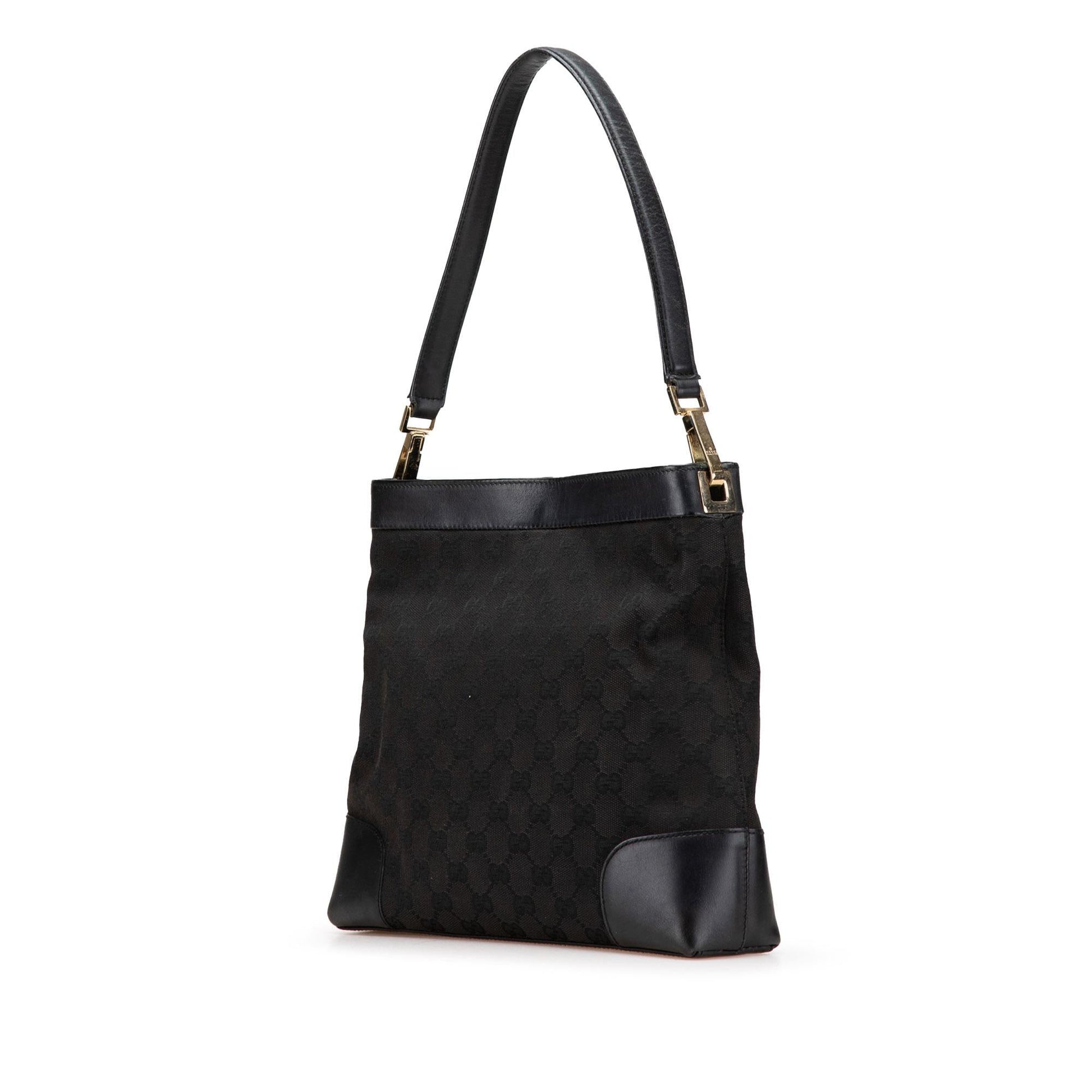 Gucci GG Canvas Calf Black Shoulder Bag