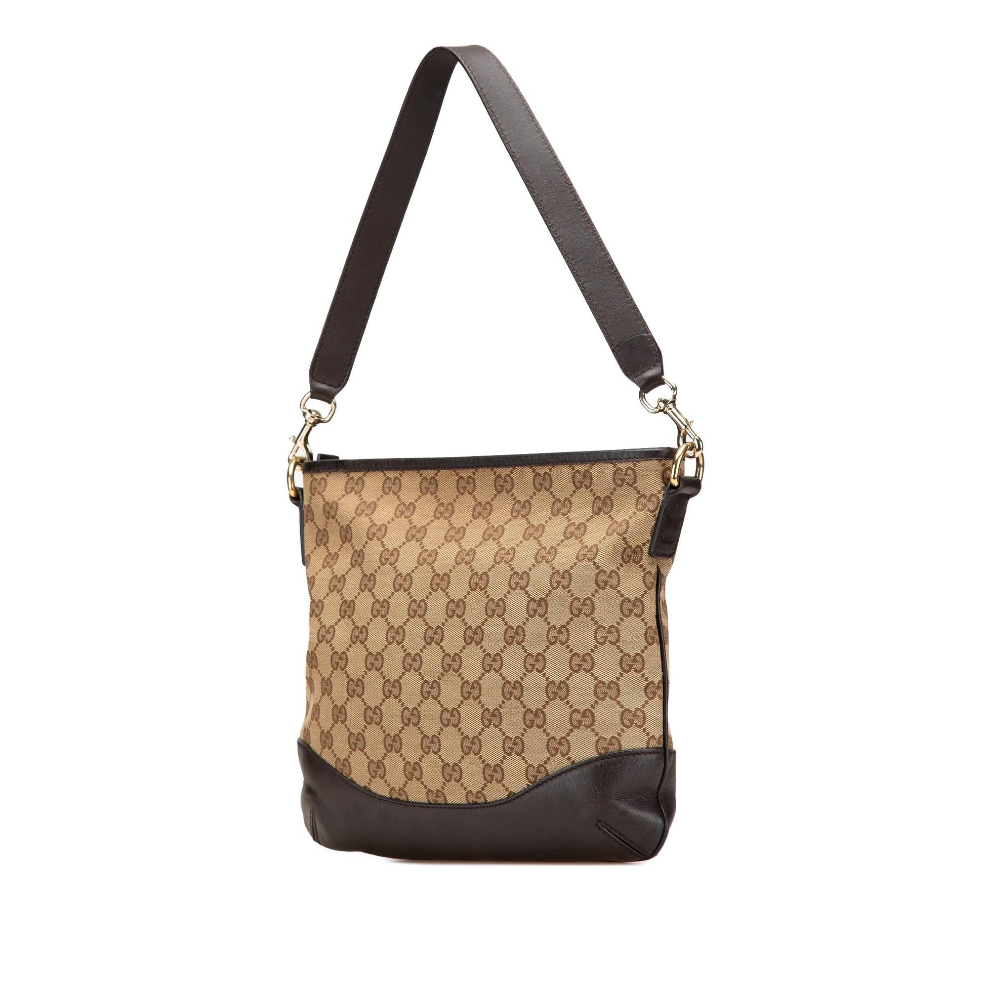 Gucci GG Canvas Calf Brown Shoulder Bag