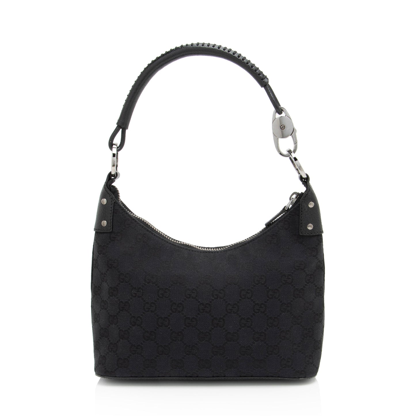 Gucci GG Leather Canvas Black Small Shoulder Bag
