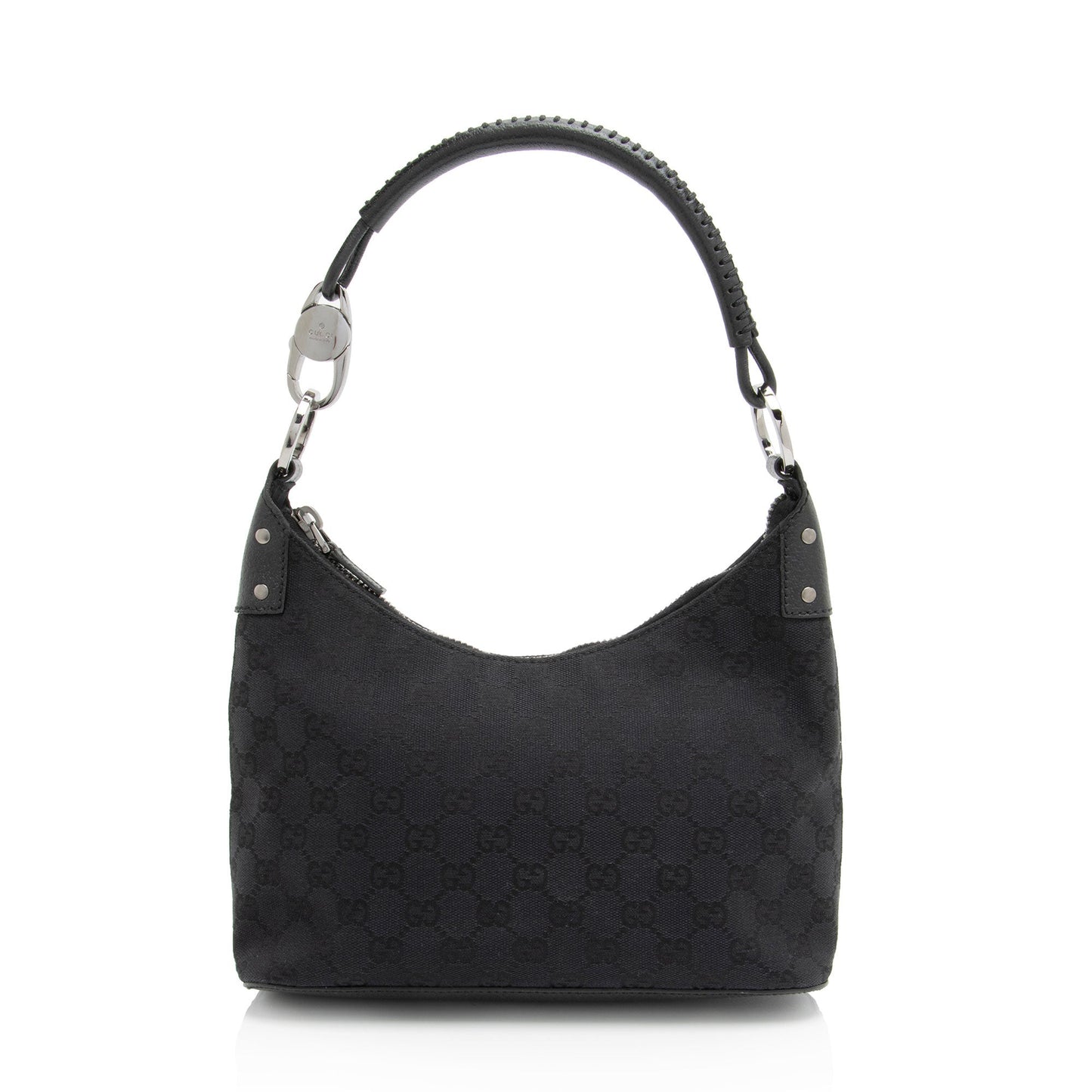 Gucci GG Leather Canvas Black Small Shoulder Bag