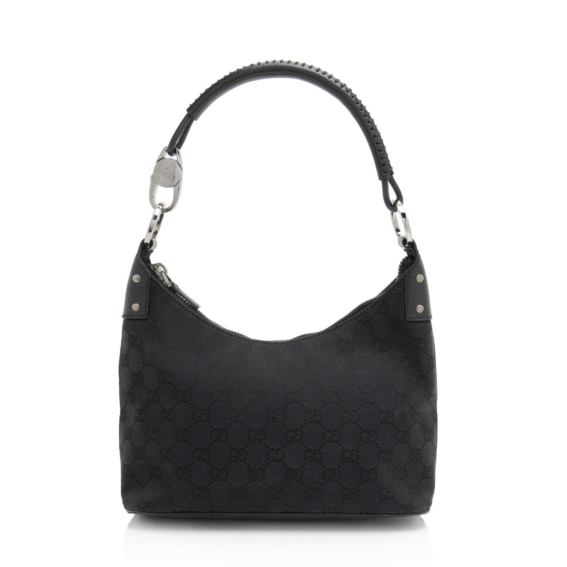 Gucci GG Leather Canvas Black Small Shoulder Bag