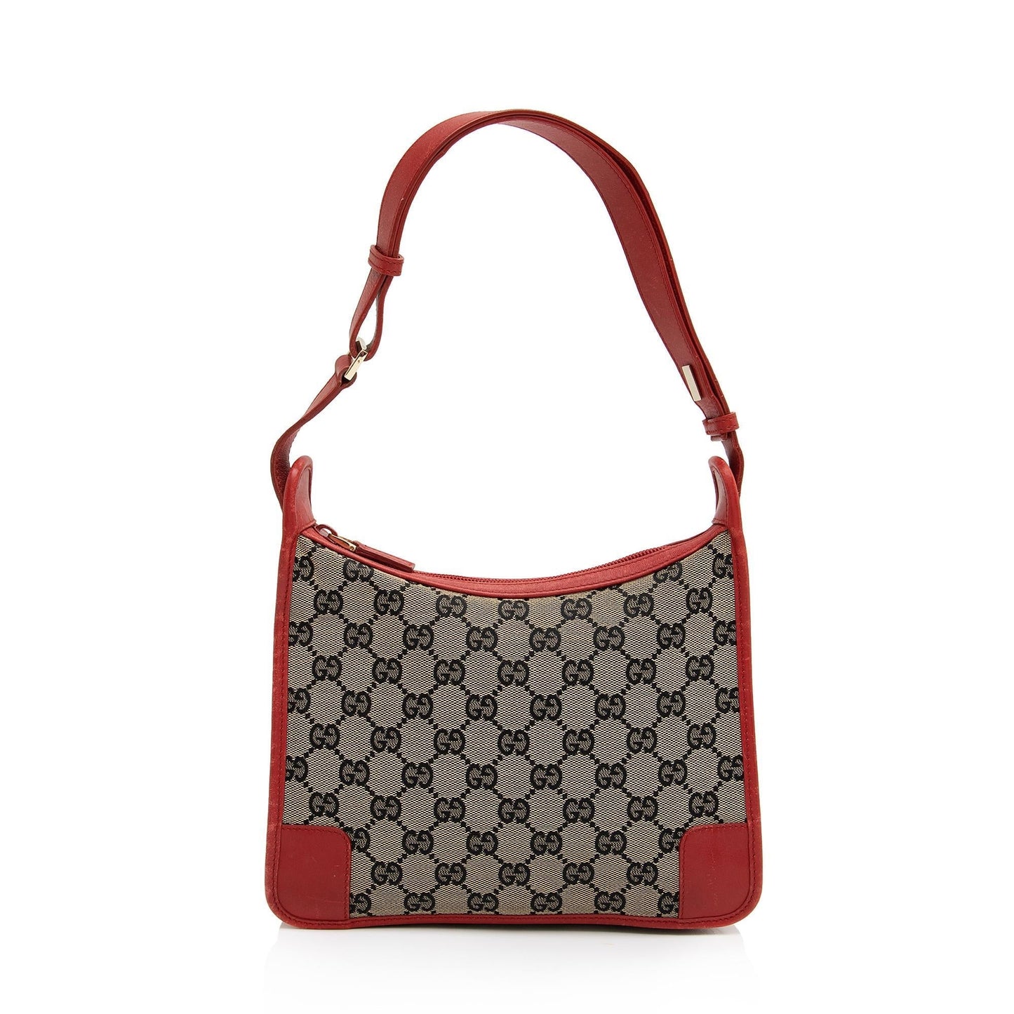 Gucci GG Square SHF-YQ7fDI Leather Canvas Blue Red Shoulder Bag