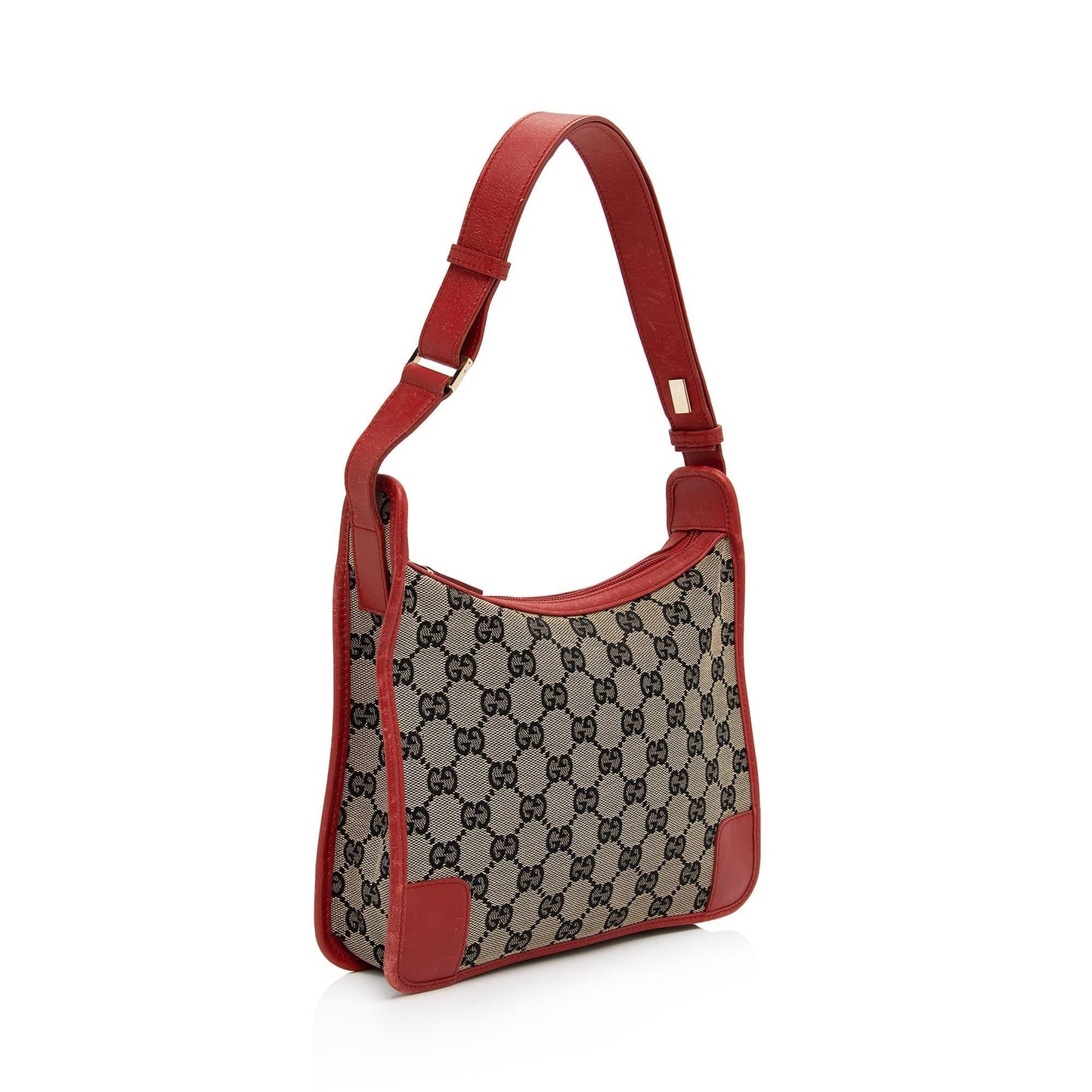 Gucci GG Square SHF-YQ7fDI Leather Canvas Blue Red Shoulder Bag