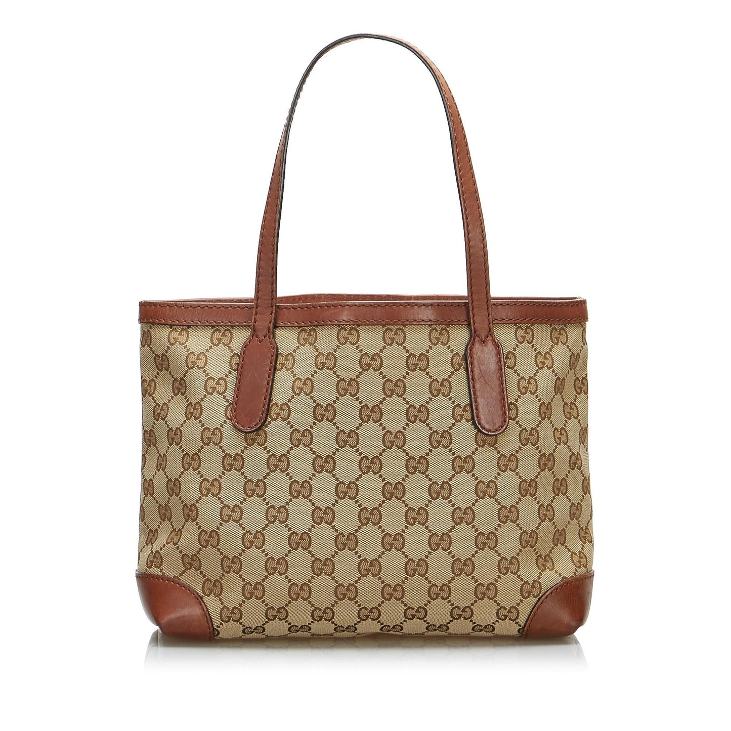 Gucci GG Stirrup SHG-4H8XJO Canvas Calf Brown Satchel Bag