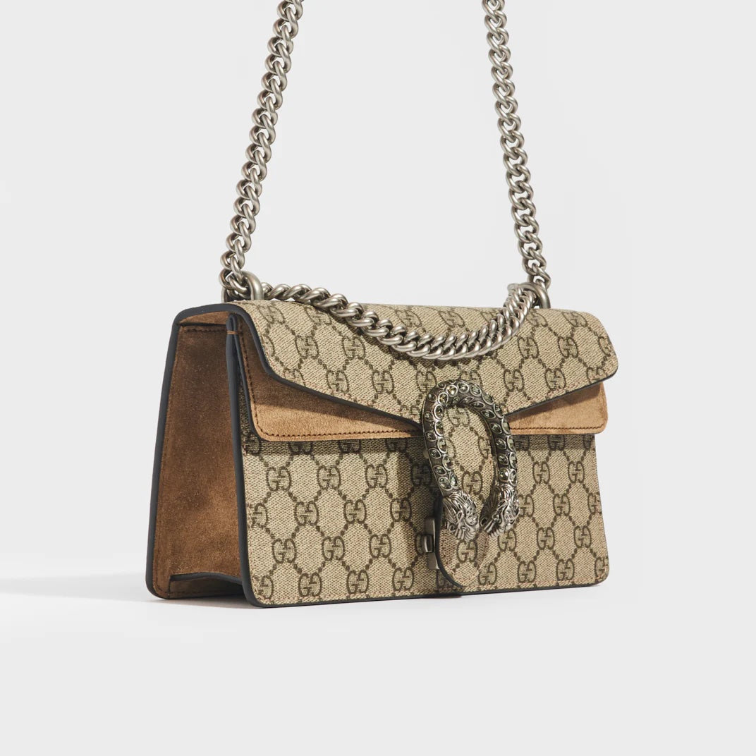 Gucci GG SUPREME DIONYSUS TRIM Suede Small Shoulder Bag