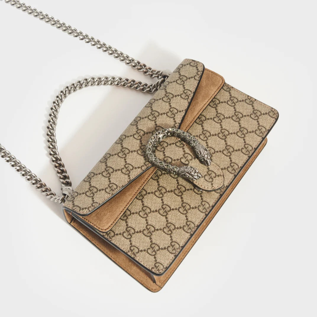 Gucci GG SUPREME DIONYSUS TRIM Suede Small Shoulder Bag