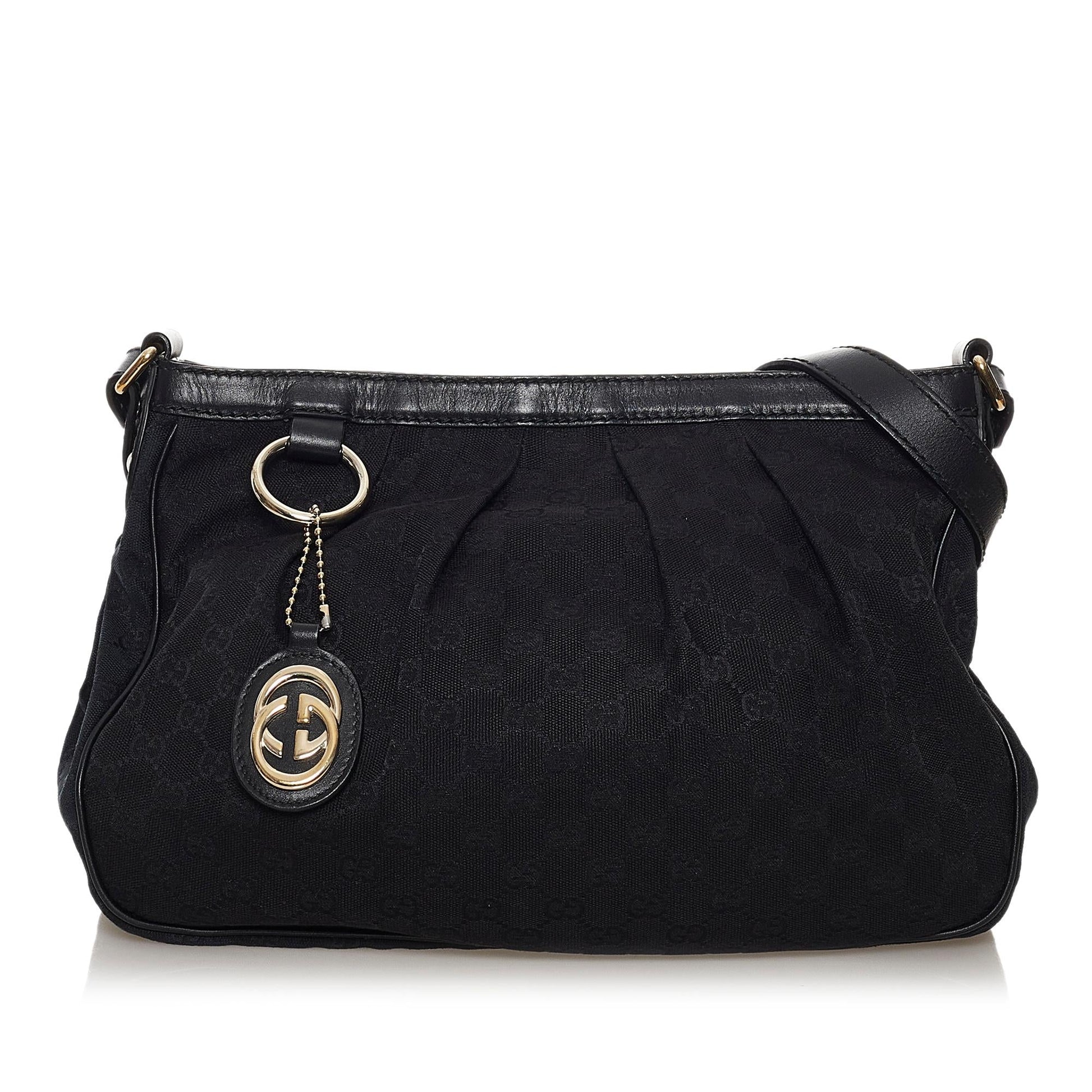 Gucci GG Sukey SHG Canvas Black Crossbody Bag