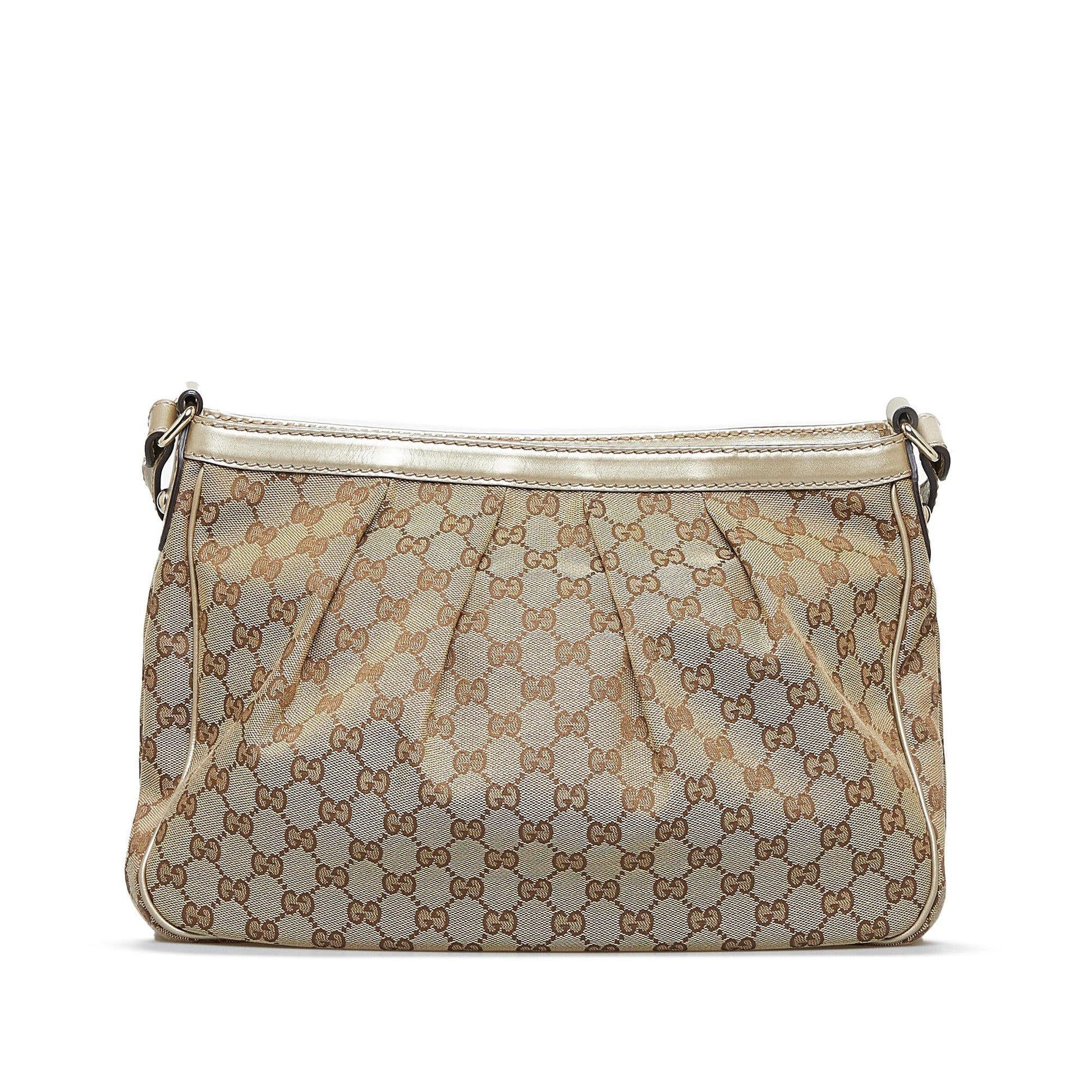 Gucci GG Sukey SHG-bMrG2F Canvas Calf Brown Crossbody Bag