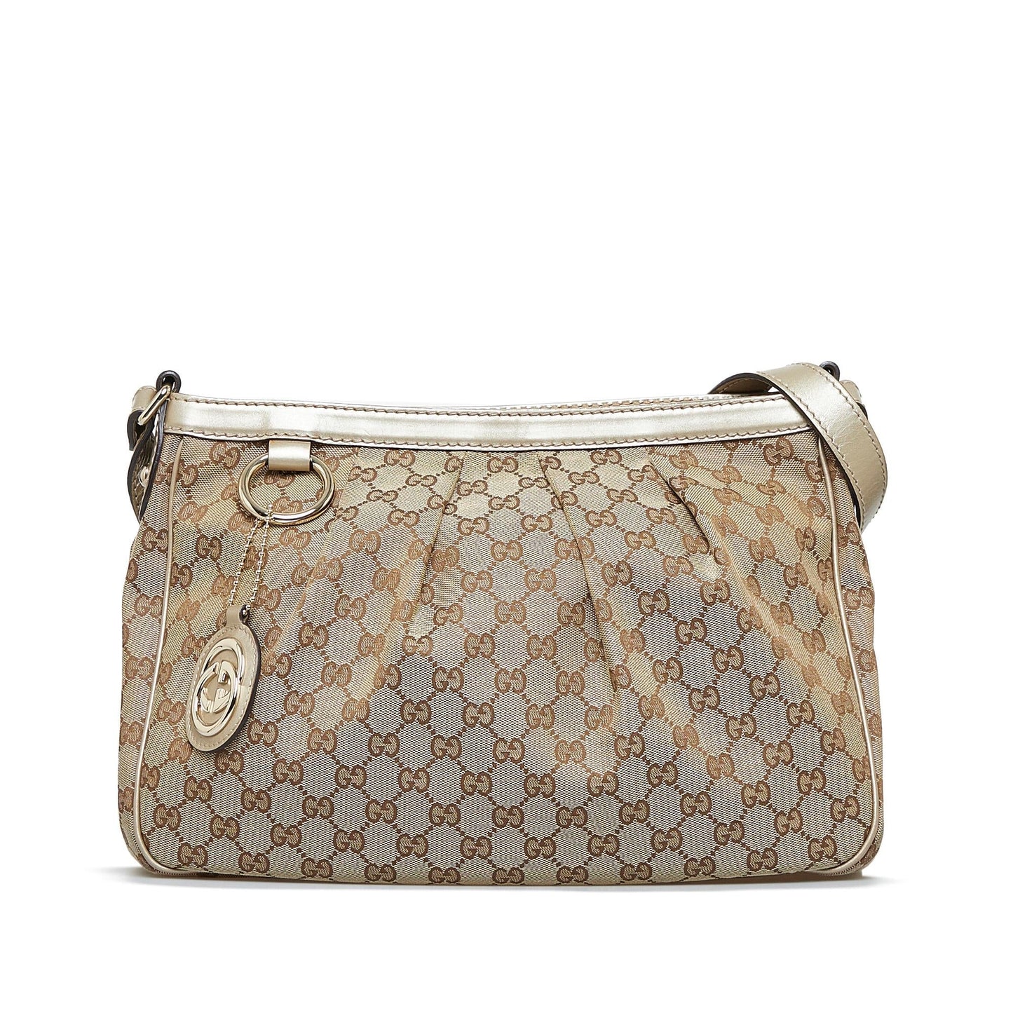 Gucci GG Sukey SHG-bMrG2F Canvas Calf Brown Crossbody Bag