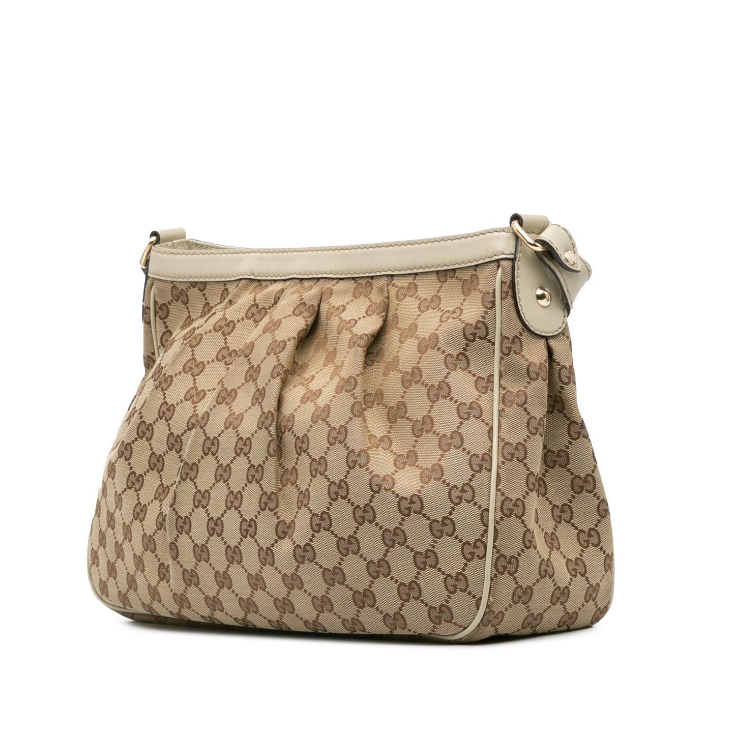 Gucci GG Sukey Canvas Calf Brown Crossbody Bag