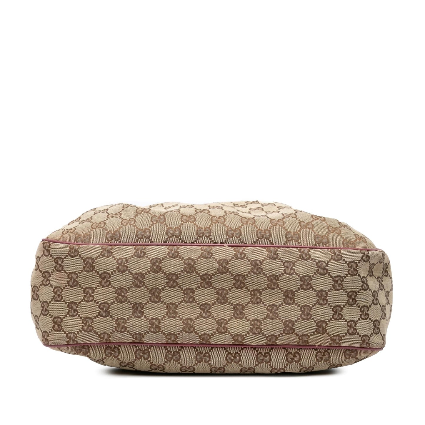 Gucci GG Sukey Canvas Calf Brown Pink Crossbody Bag
